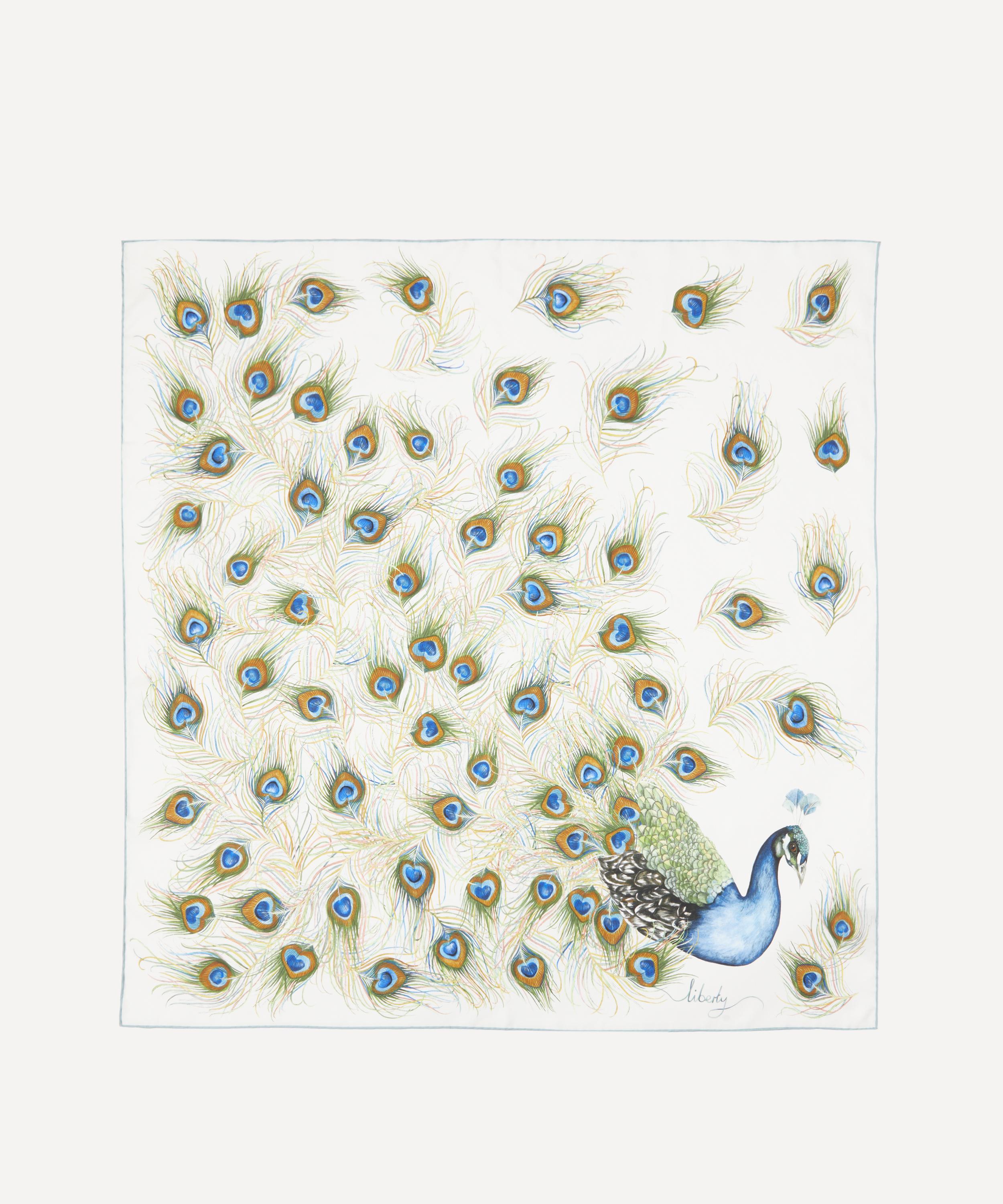 Liberty - Peacock Plume 90X90 Silk Scarf