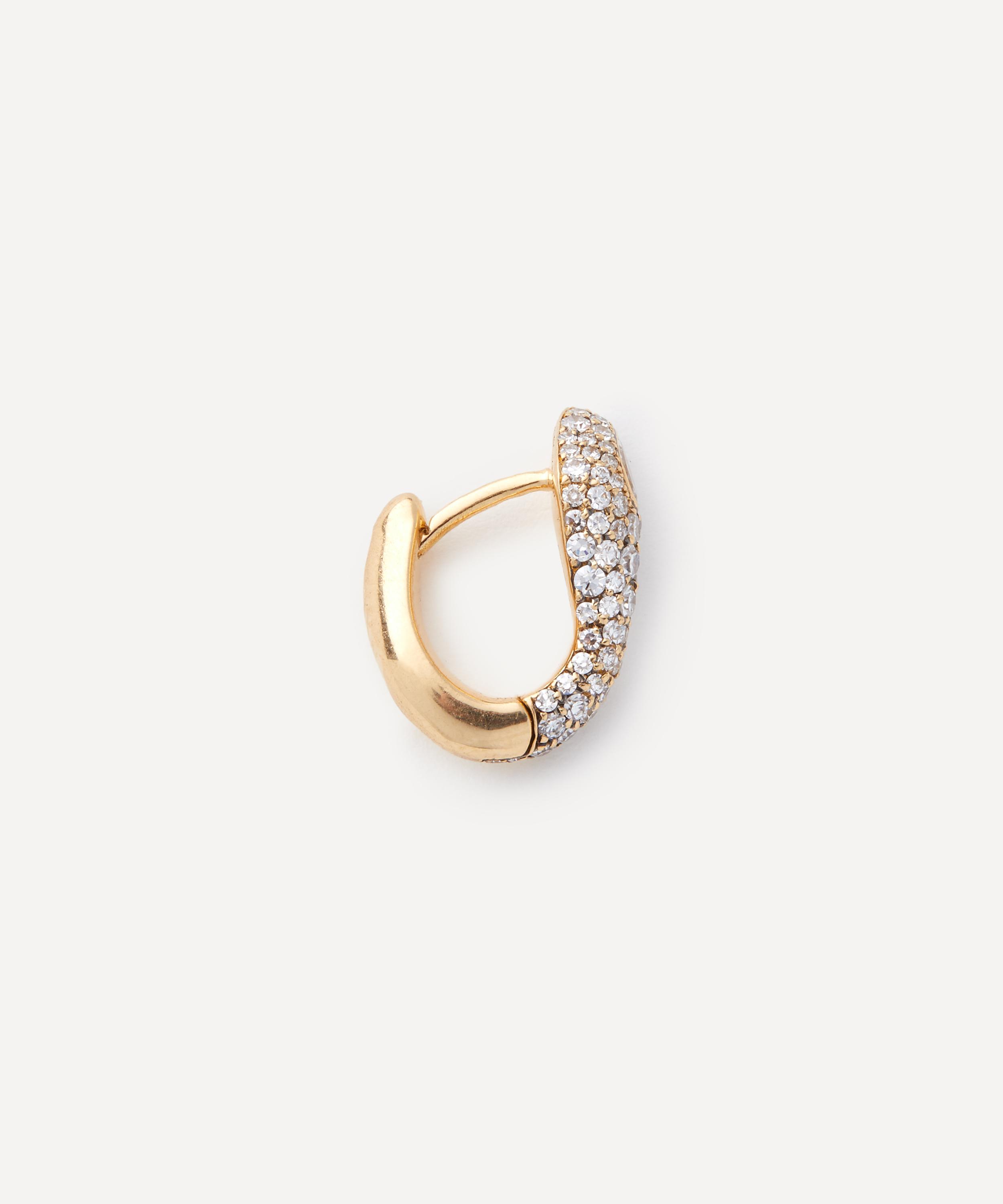 Selim Mouzannar - 18ct Gold Basilisk Diamond Huggie Hoop Earring Right image number 1