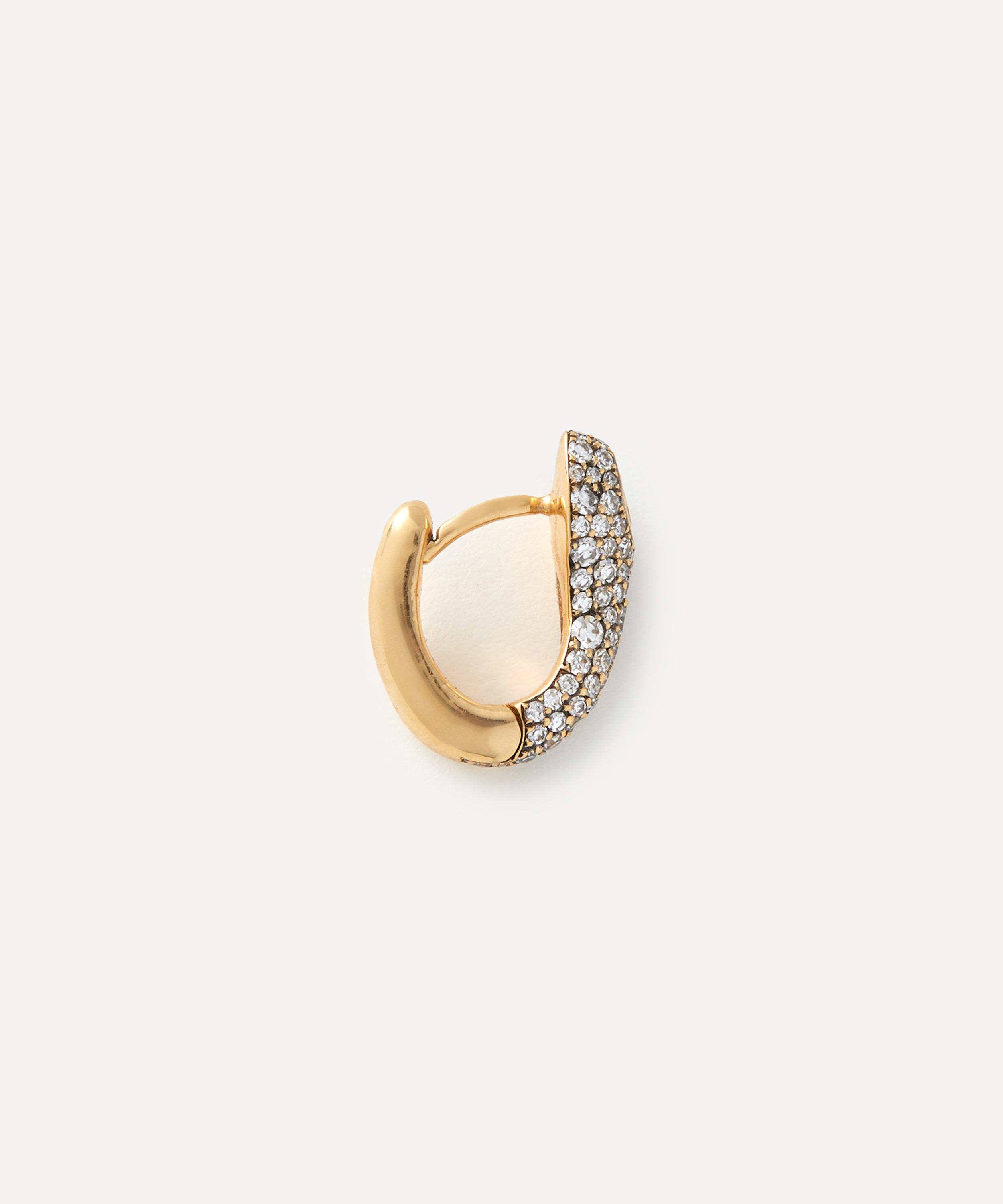 Selim Mouzannar - 18ct Gold Basilisk Diamond Huggie Hoop Earring Left image number 1
