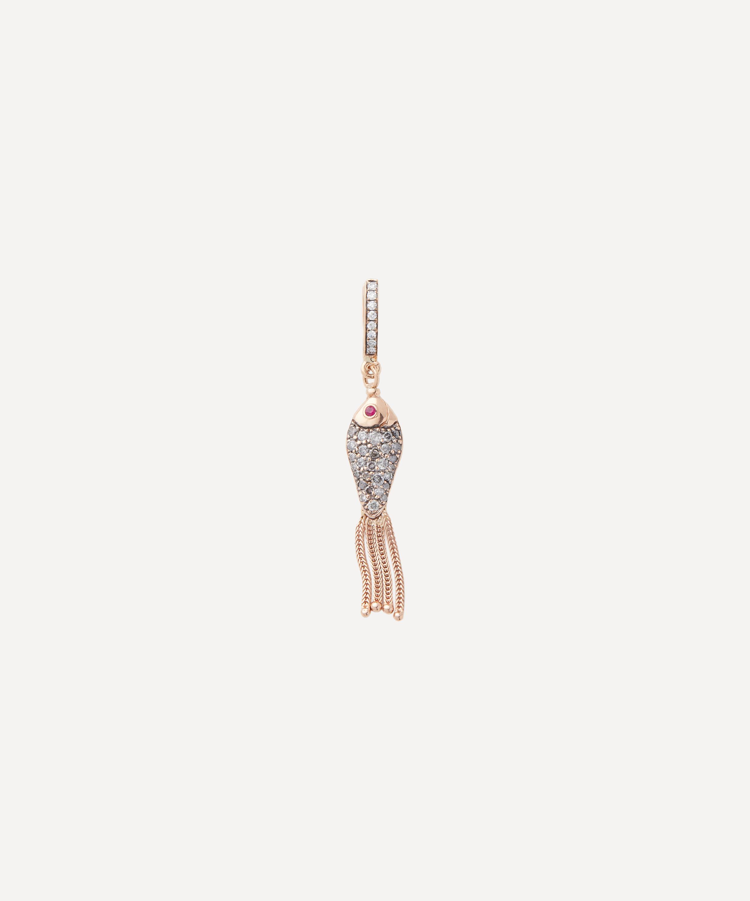 Selim Mouzannar - 18ct Rose Gold Fish For Love Drop Earring image number 0