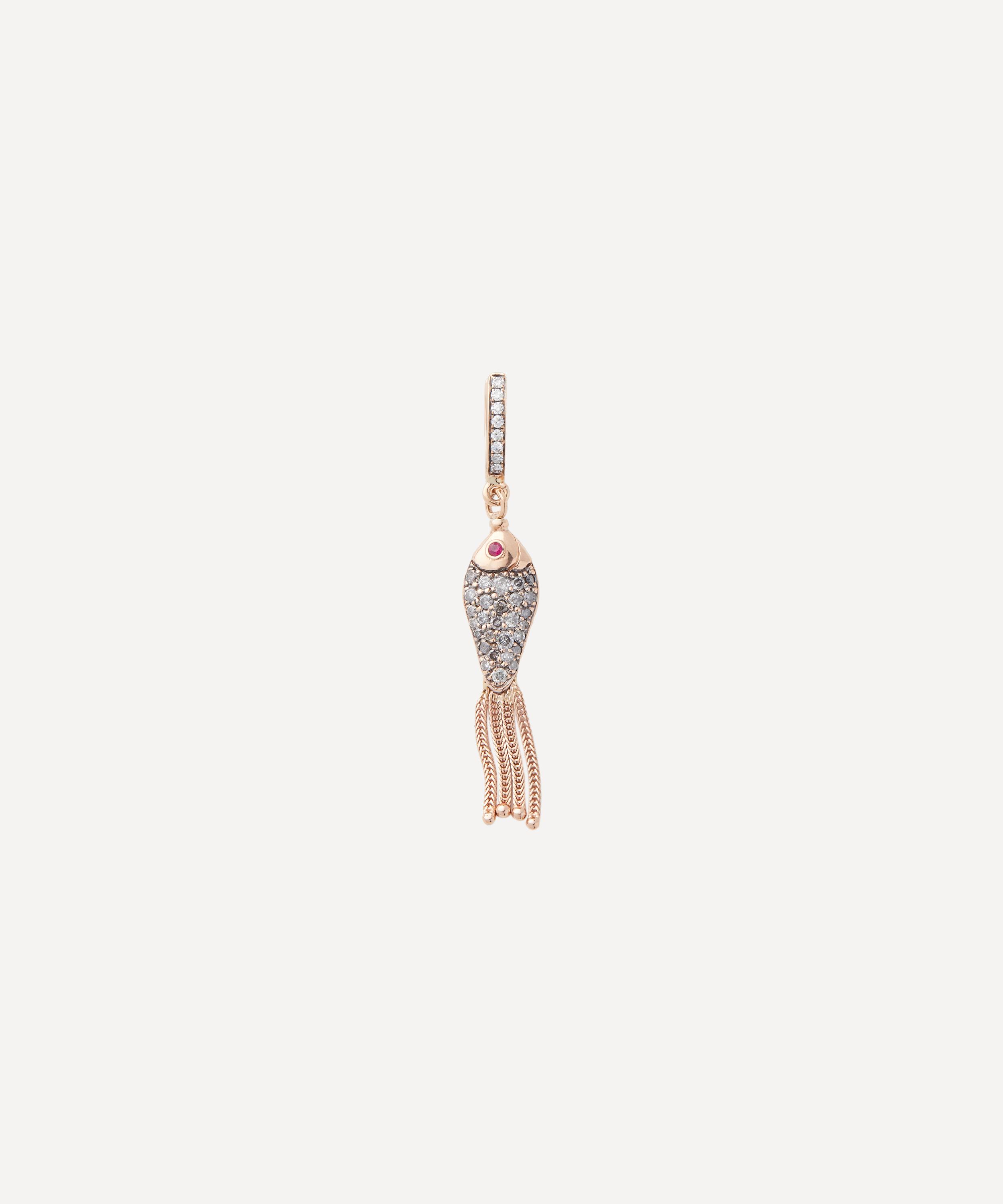 Selim Mouzannar - 18ct Rose Gold Fish For Love Drop Earring