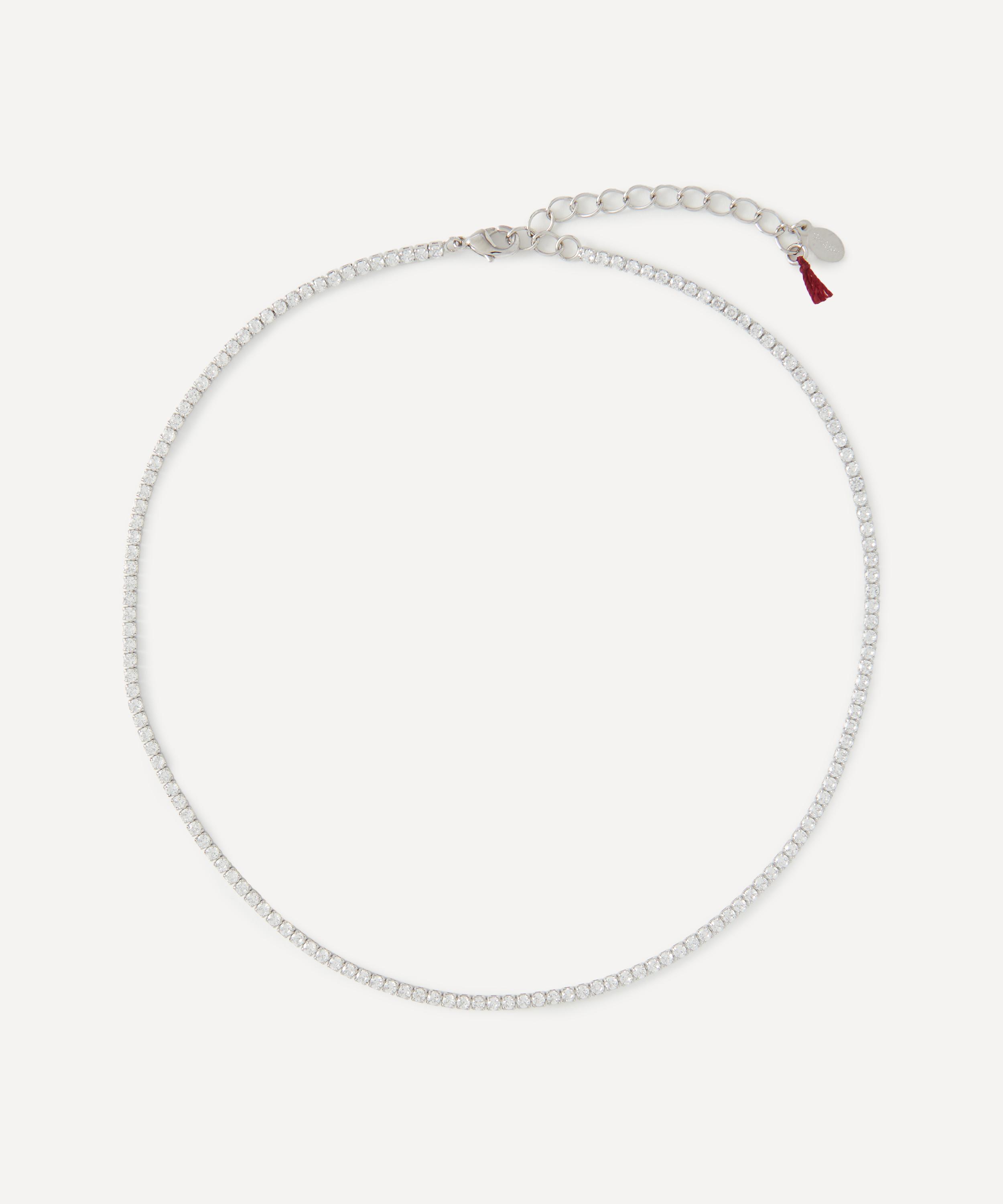 SHASHI - 14ct Gold-Plated Vermeil Silver Everyday Diamond Tennis Necklace image number 0