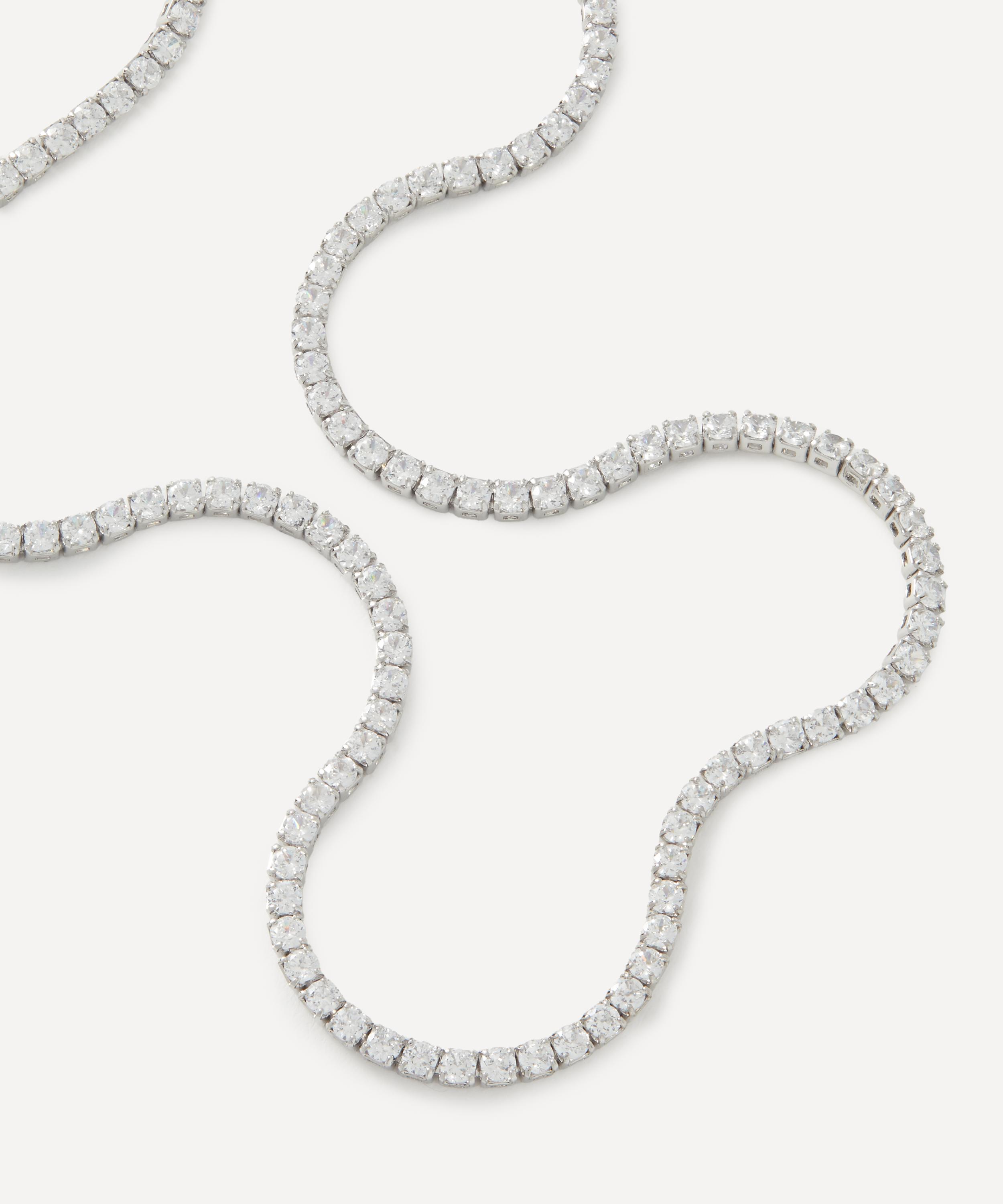 SHASHI - 14ct Gold-Plated Vermeil Silver Everyday Diamond Tennis Necklace image number 1