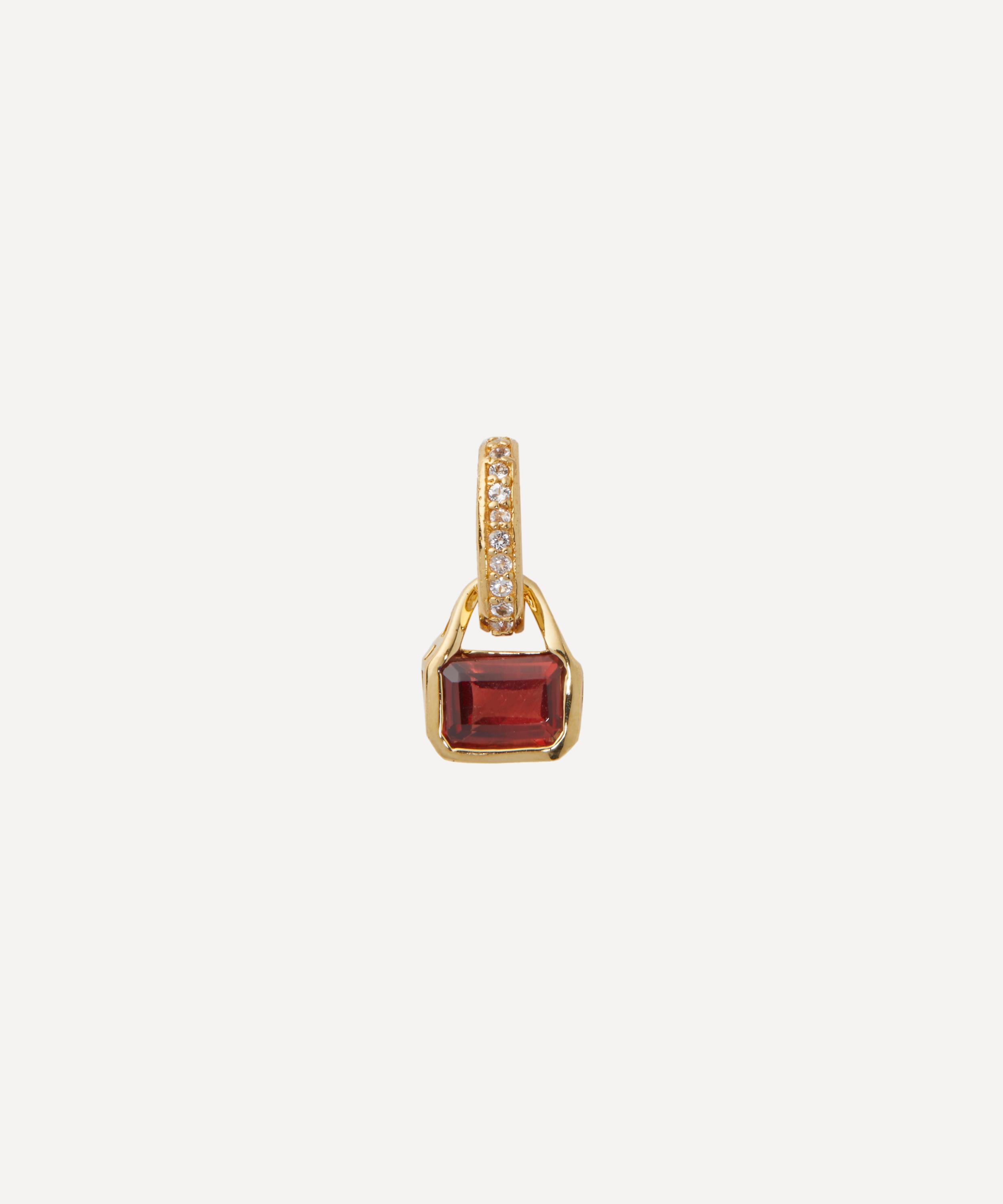 V by Laura Vann - 18ct Gold-Plated Vermeil Silver Garnet Charm image number 0