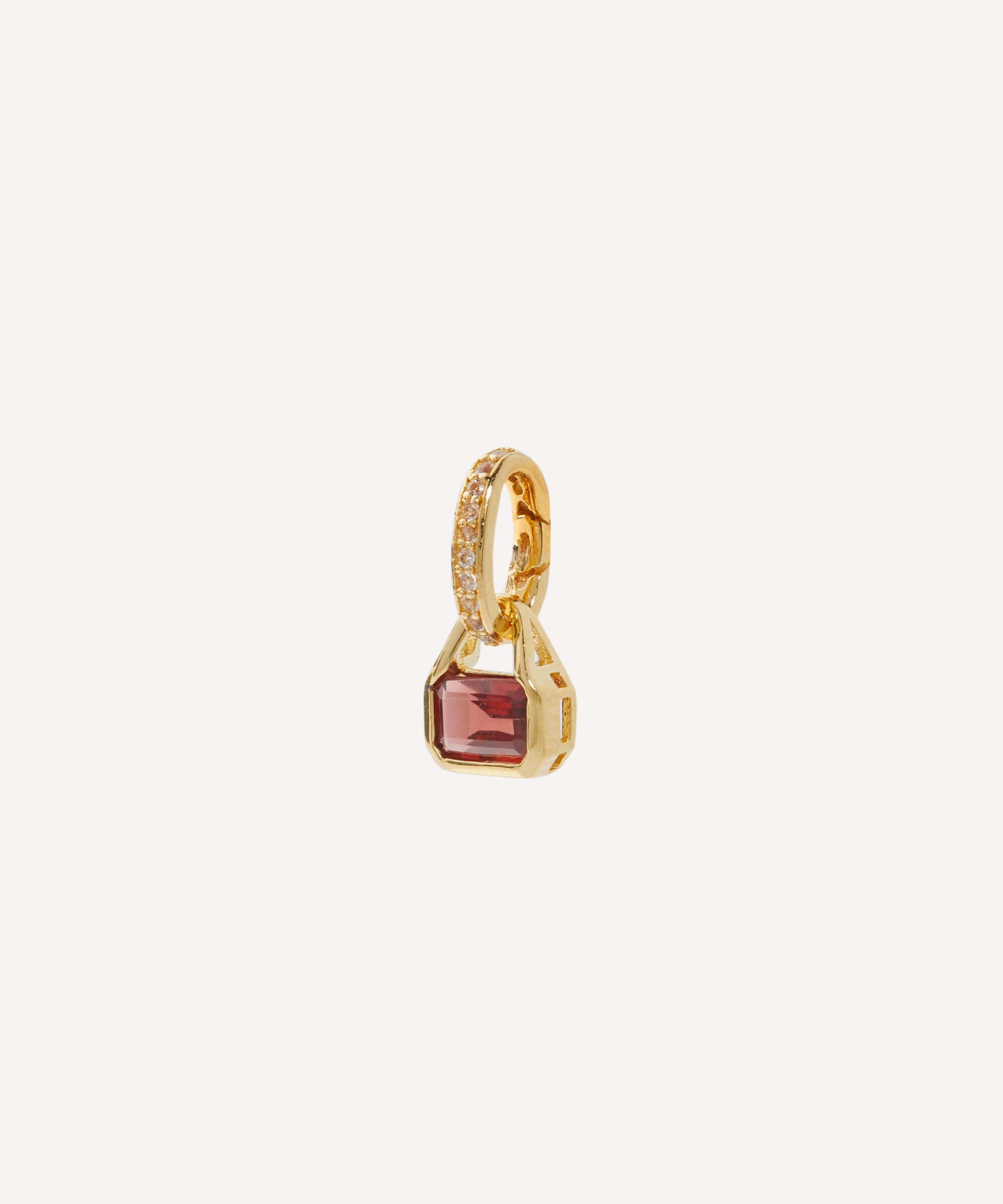 Laura Vann - 18ct Gold-Plated Vermeil Silver Garnet Charm image number 1