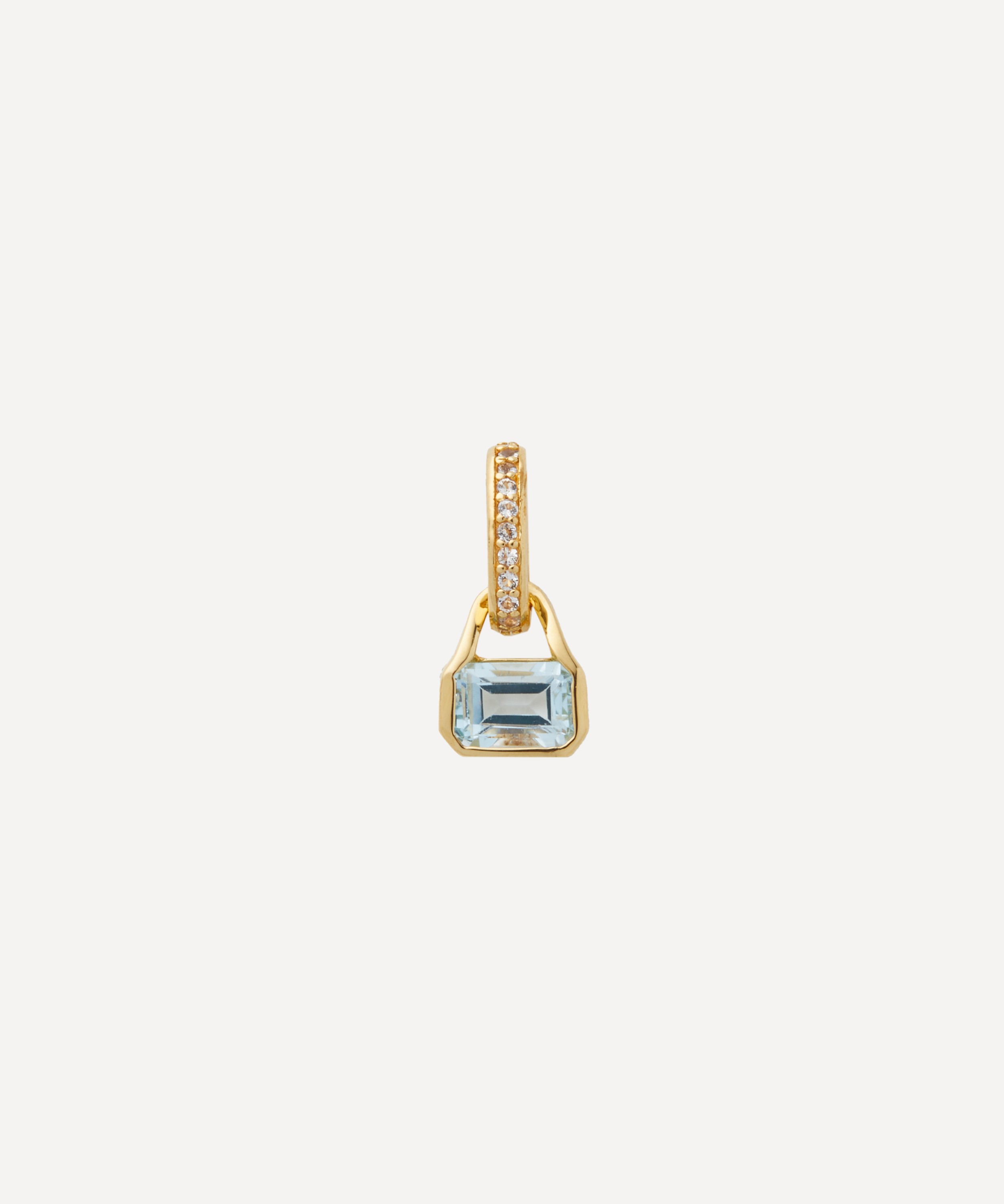 V by Laura Vann - 18ct Gold-Plated Vermeil Silver Blue Topaz Charm image number 0