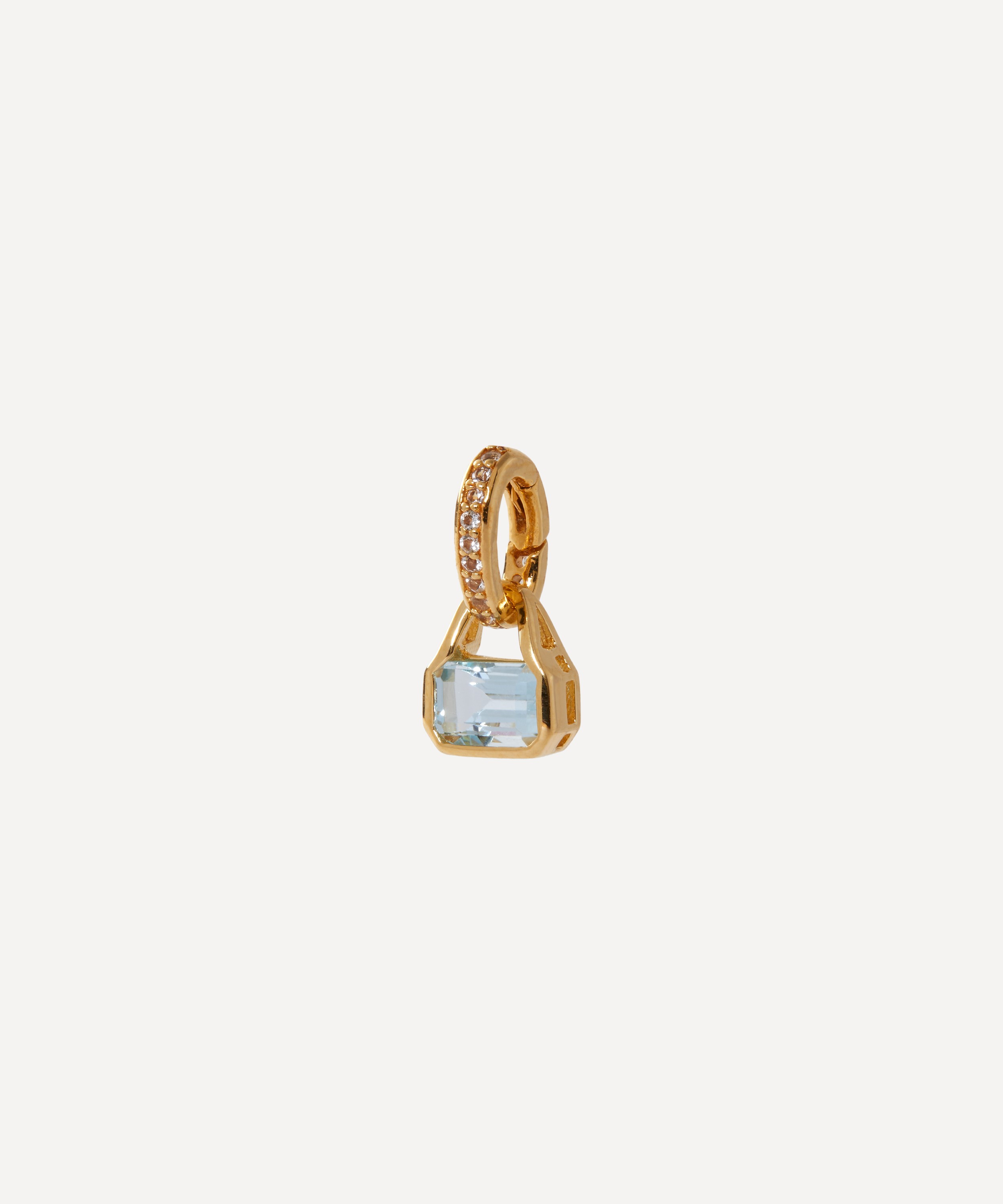 V by Laura Vann - 18ct Gold-Plated Vermeil Silver Blue Topaz Charm image number 1