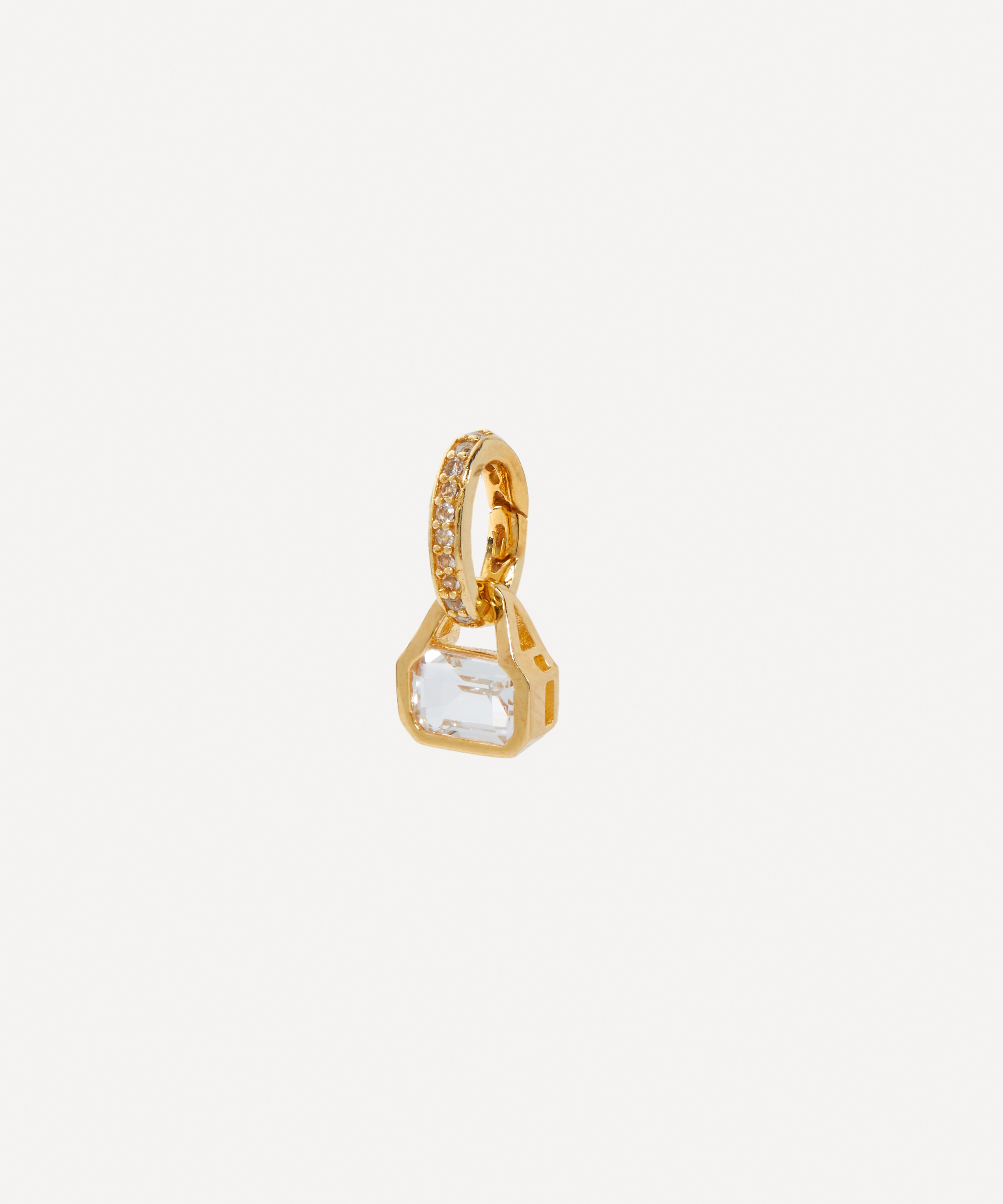 V by Laura Vann - 18ct Gold-Plated Vermeil Silver White Topaz Charm image number 1