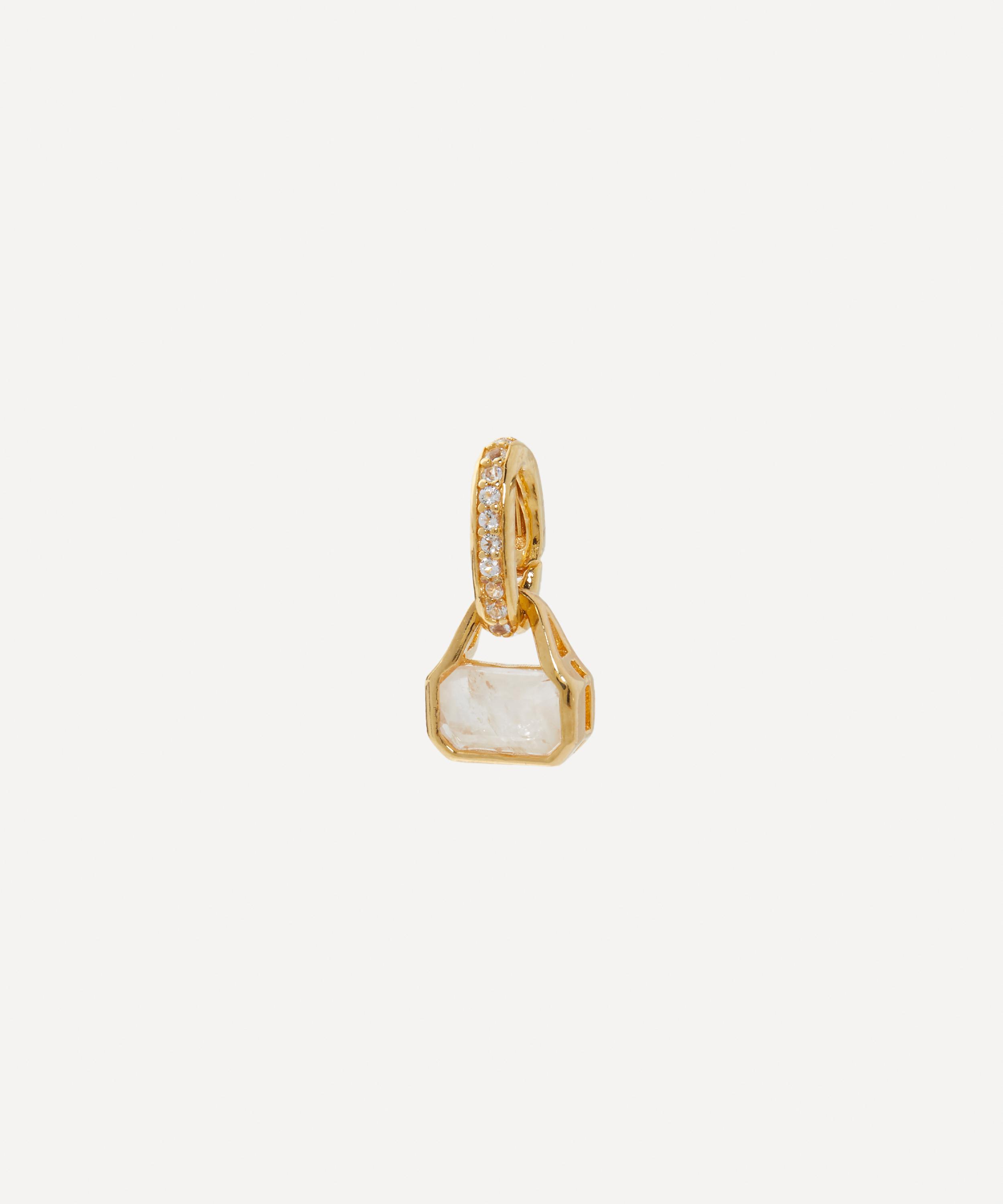 V by Laura Vann - 18ct Gold-Plated Vermeil Silver Moonstone Charm image number 1