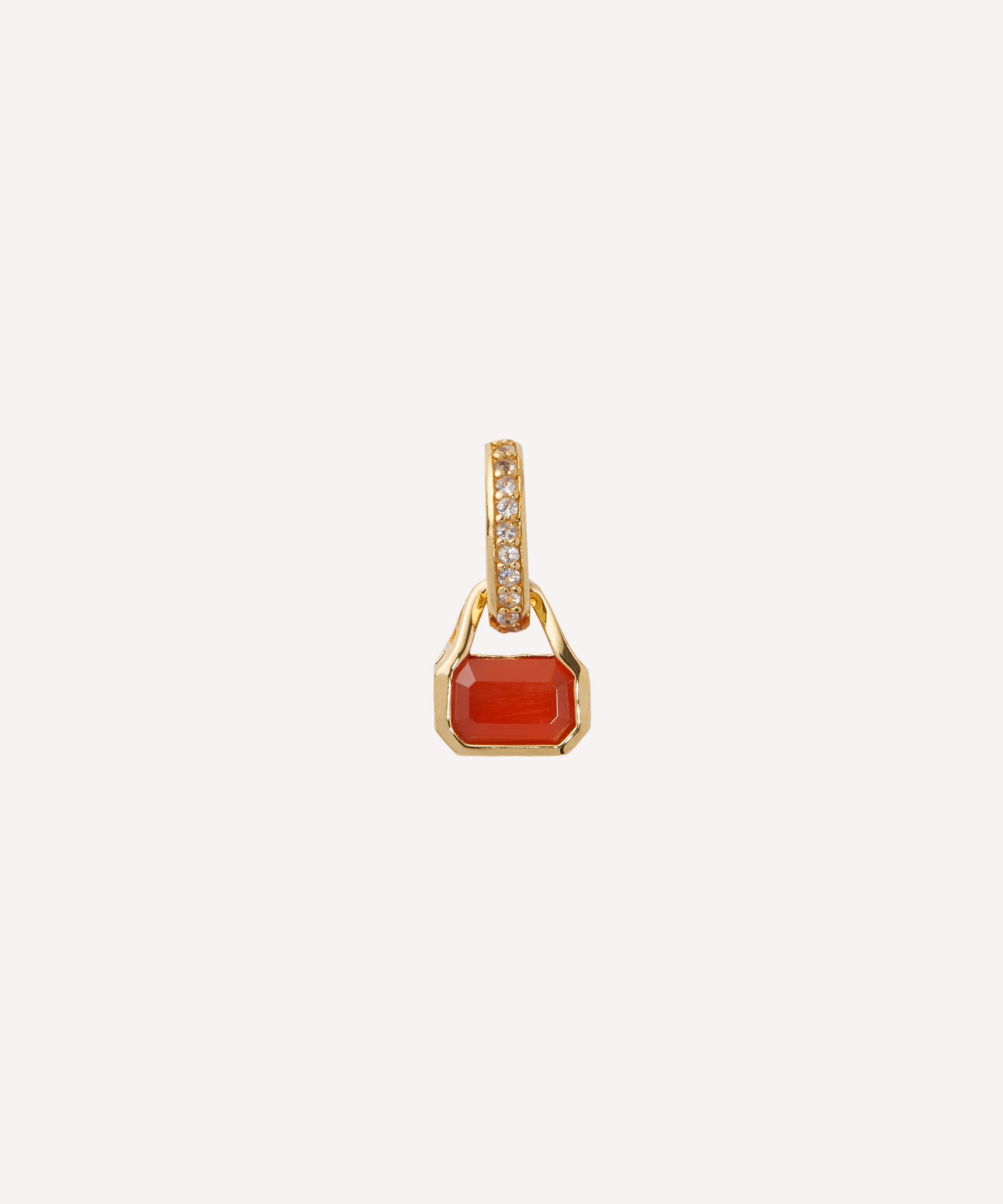 V by Laura Vann - 18ct Gold-Plated Vermeil Silver Red Agate Charm image number 0