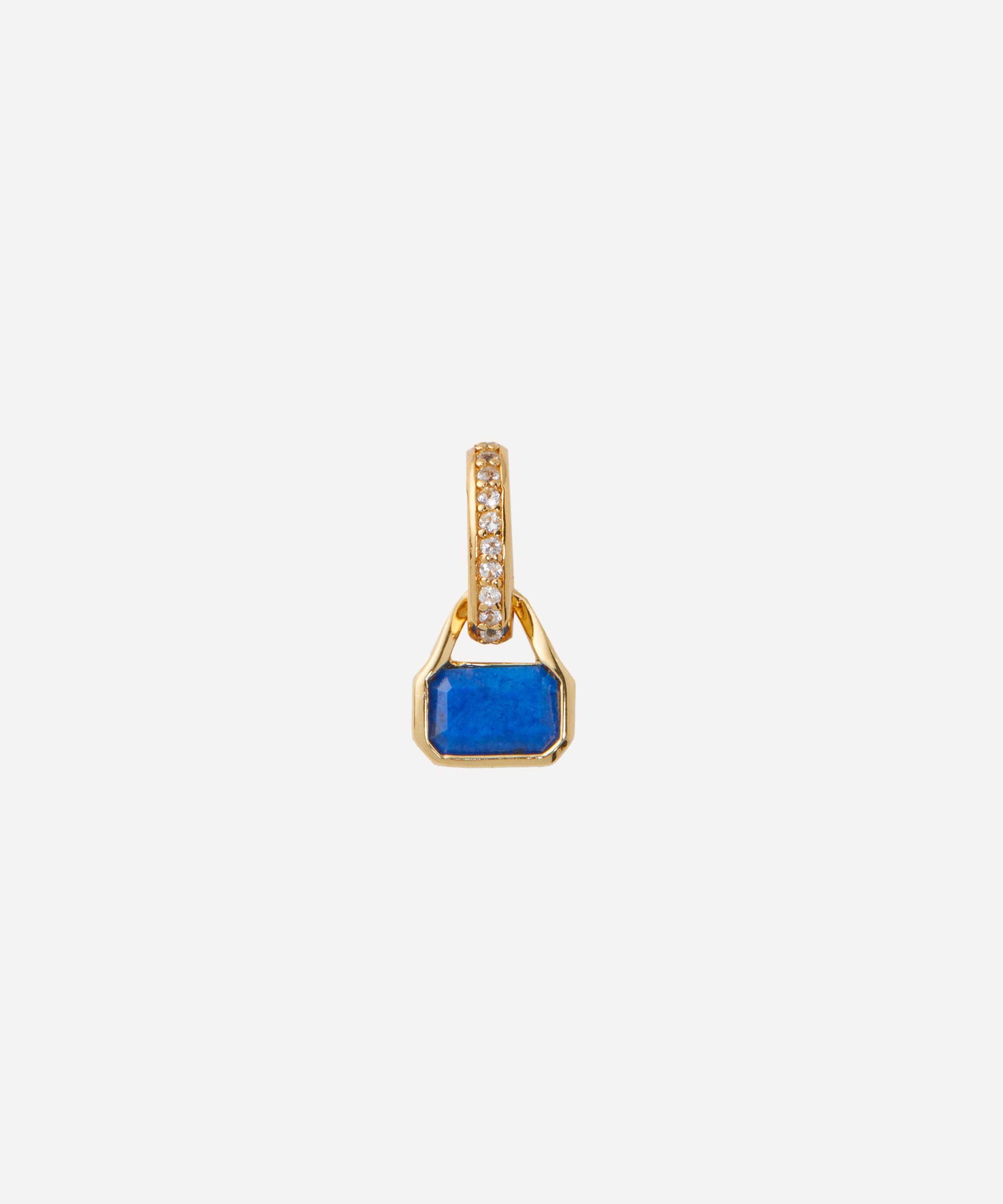 V by Laura Vann - 18ct Gold-Plated Vermeil Silver Lapis Charm image number 0