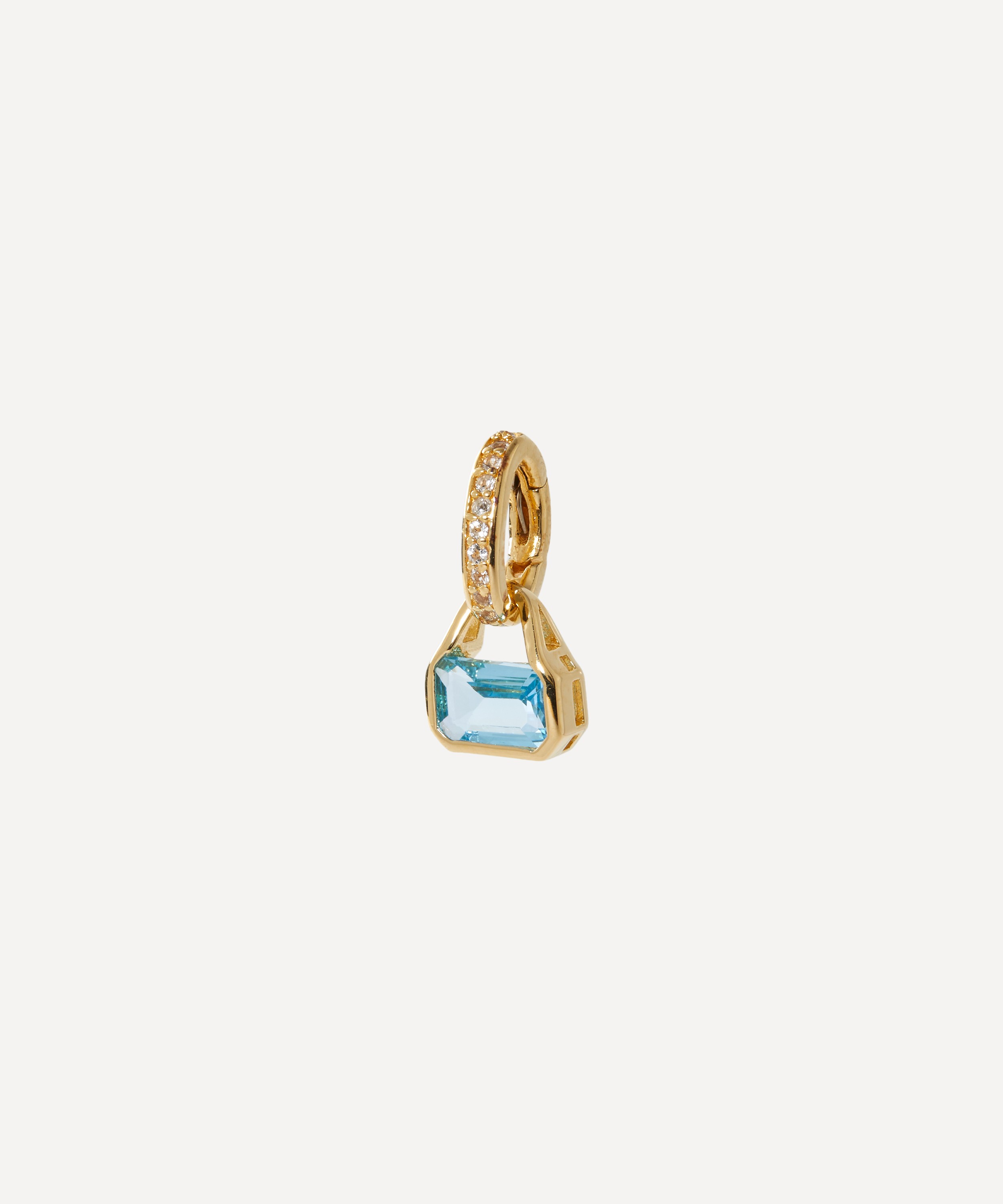 V by Laura Vann - 18ct Gold-Plated Vermeil Silver Swiss Blue Topaz Charm image number 1