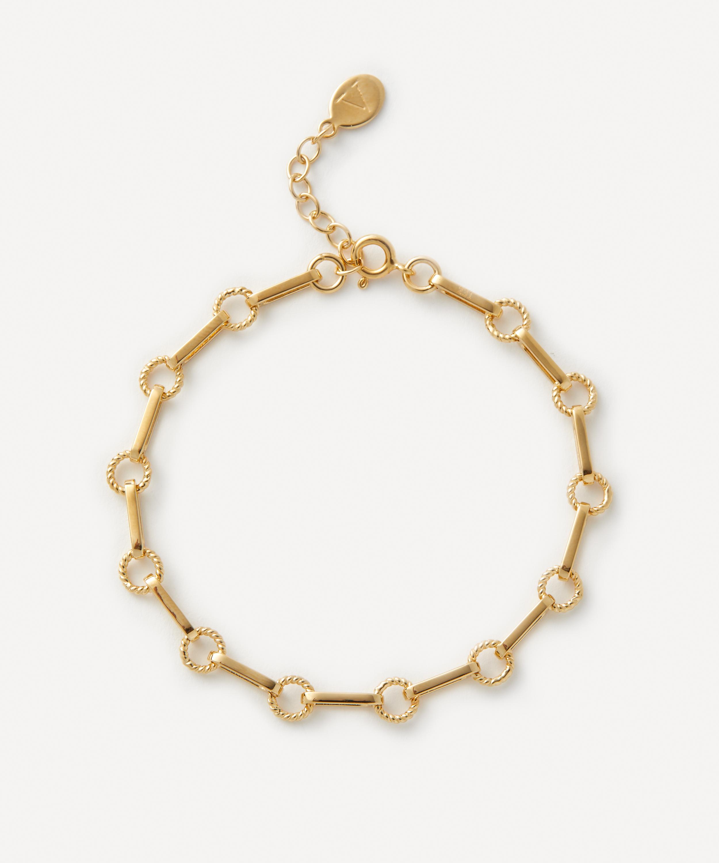 Laura Vann - 18ct Gold-Plated Vermeil Silver Twisted Link Vintage Chain Bracelet image number 0