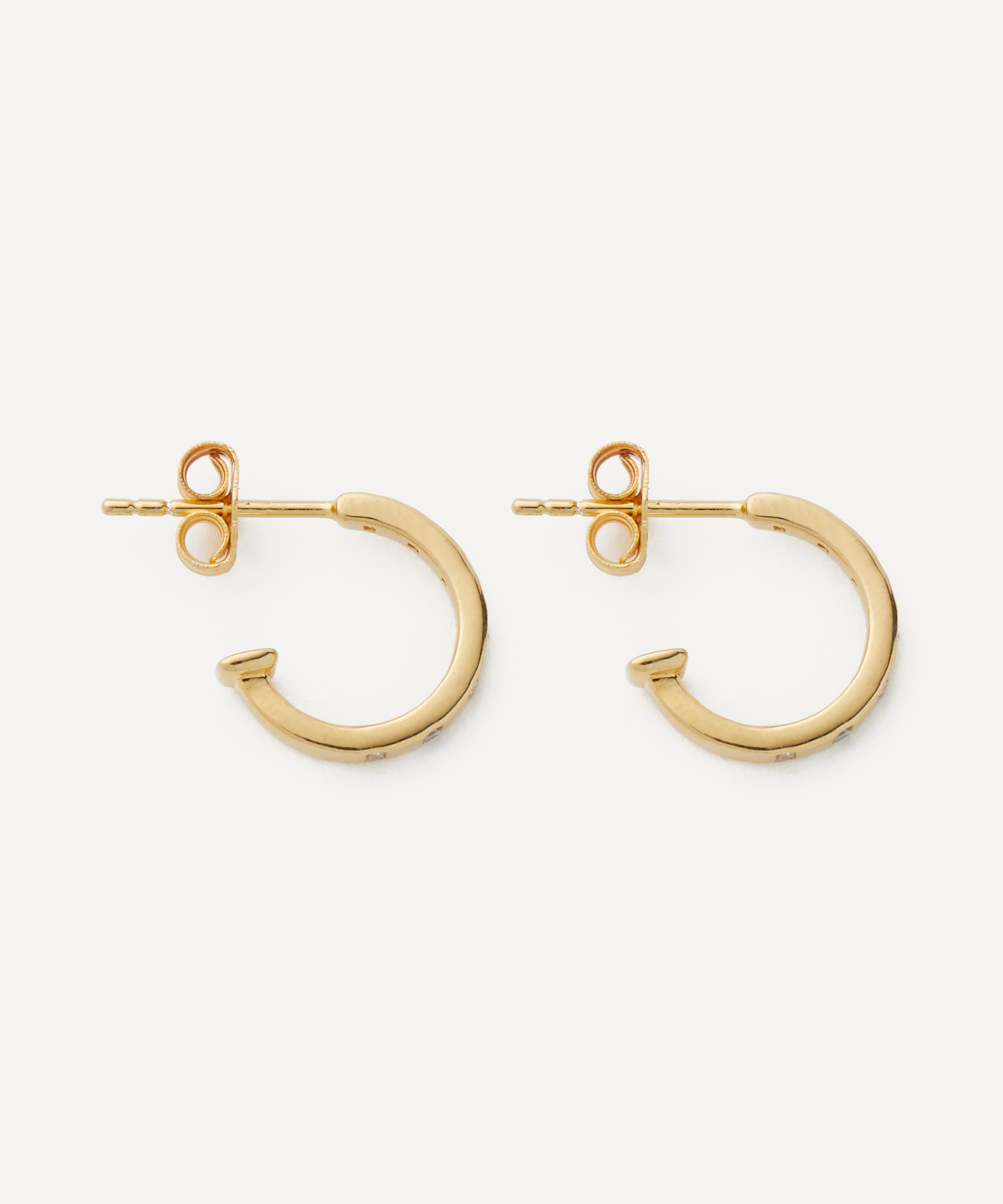 V by Laura Vann - 18ct Gold-Plated Vermeil Silver Baguette Cut Hoop Earrings image number 1