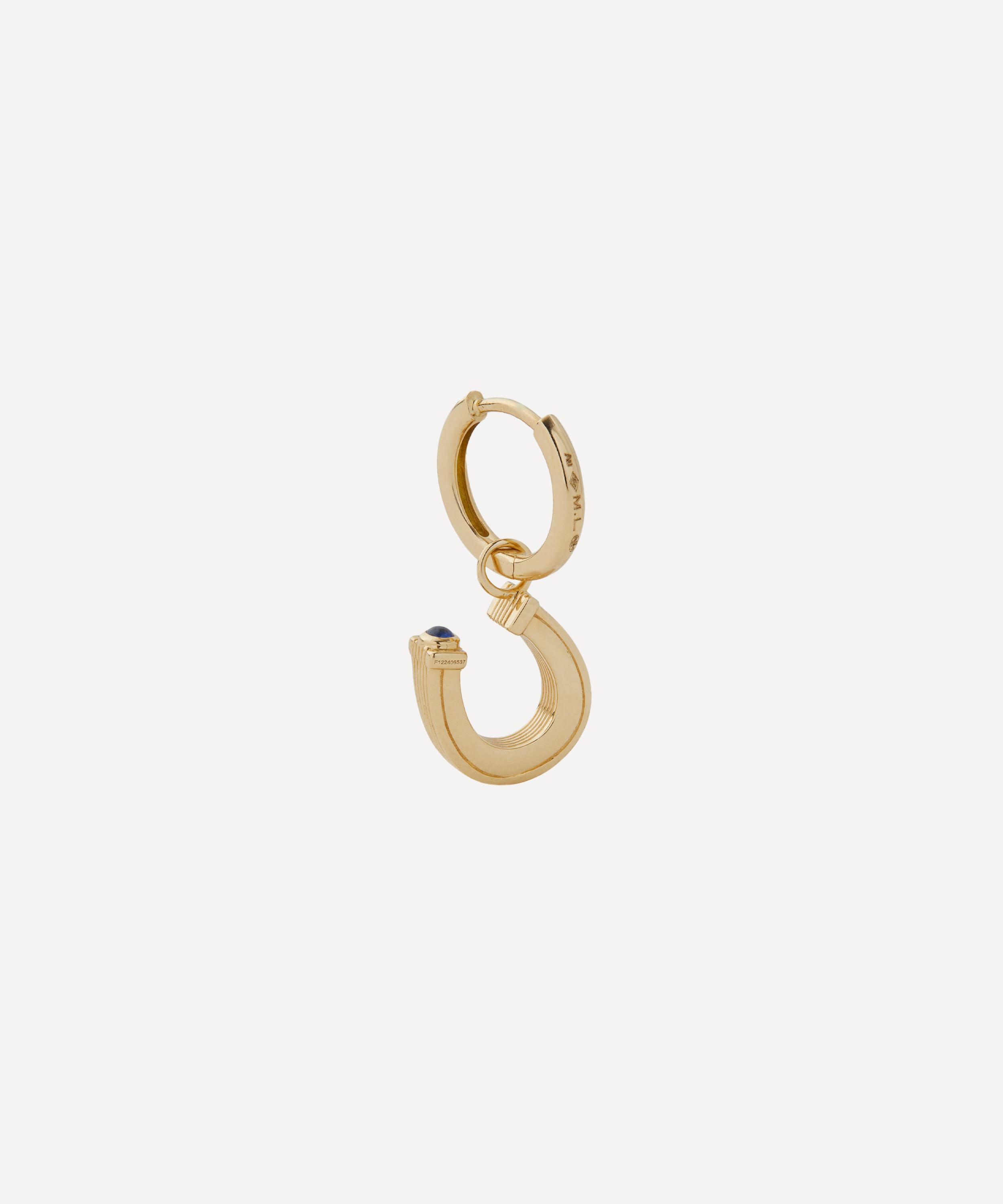 Marie Lichtenberg - 18ct Gold Horseshoe Hoop Earring image number 0