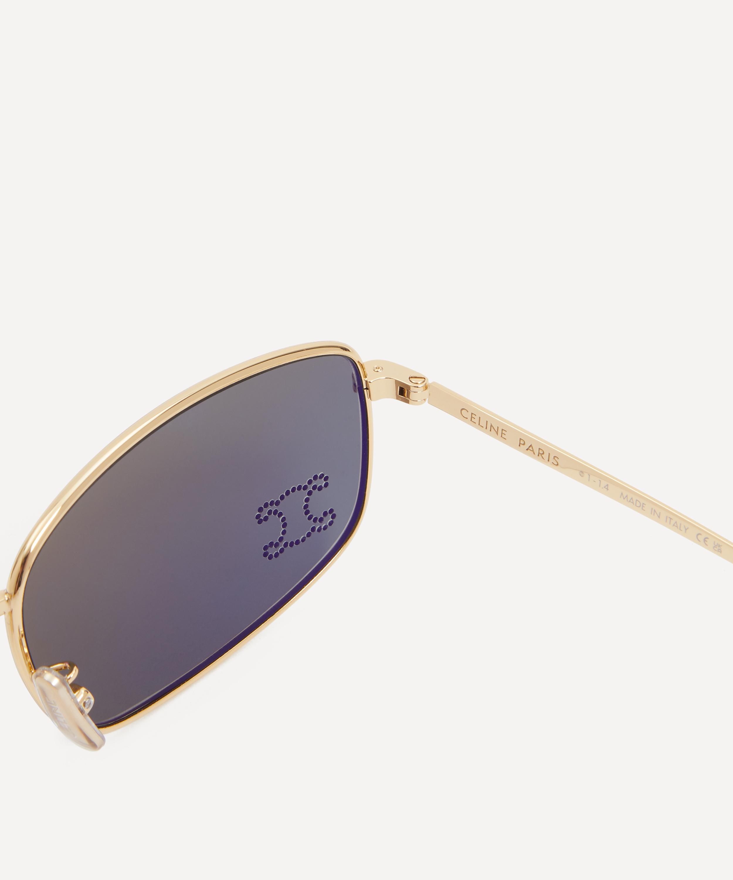 Celine - Rhinestone Triomphe Square Sunglasses image number 2