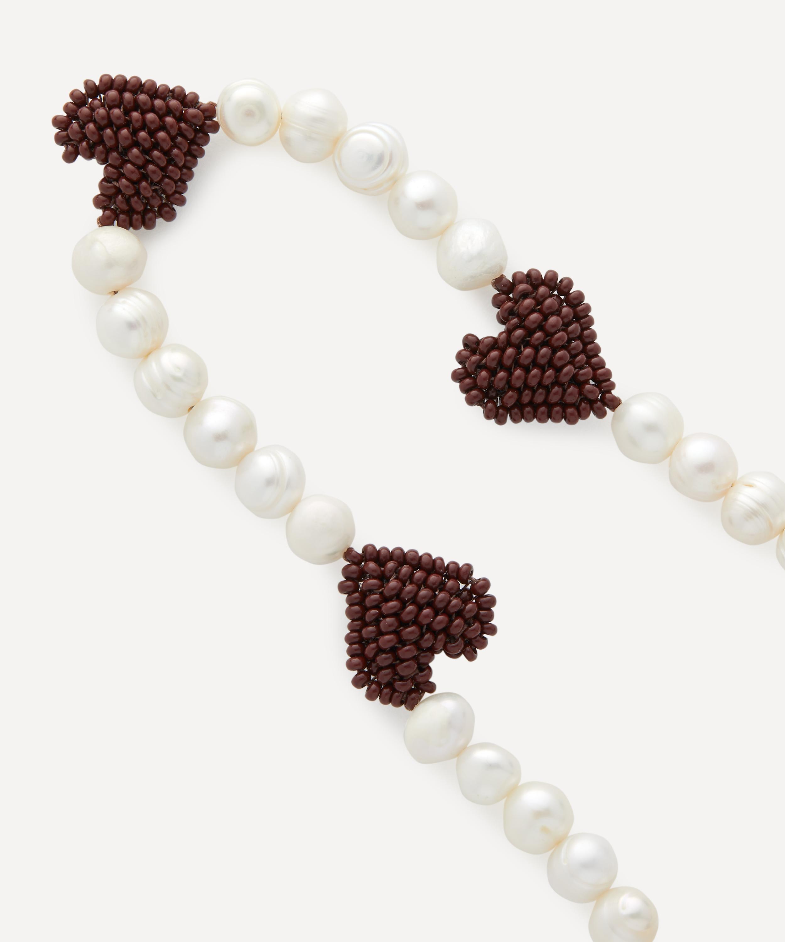 Pura Utz - Multi Burgundy Heart Pearl Necklace image number 1