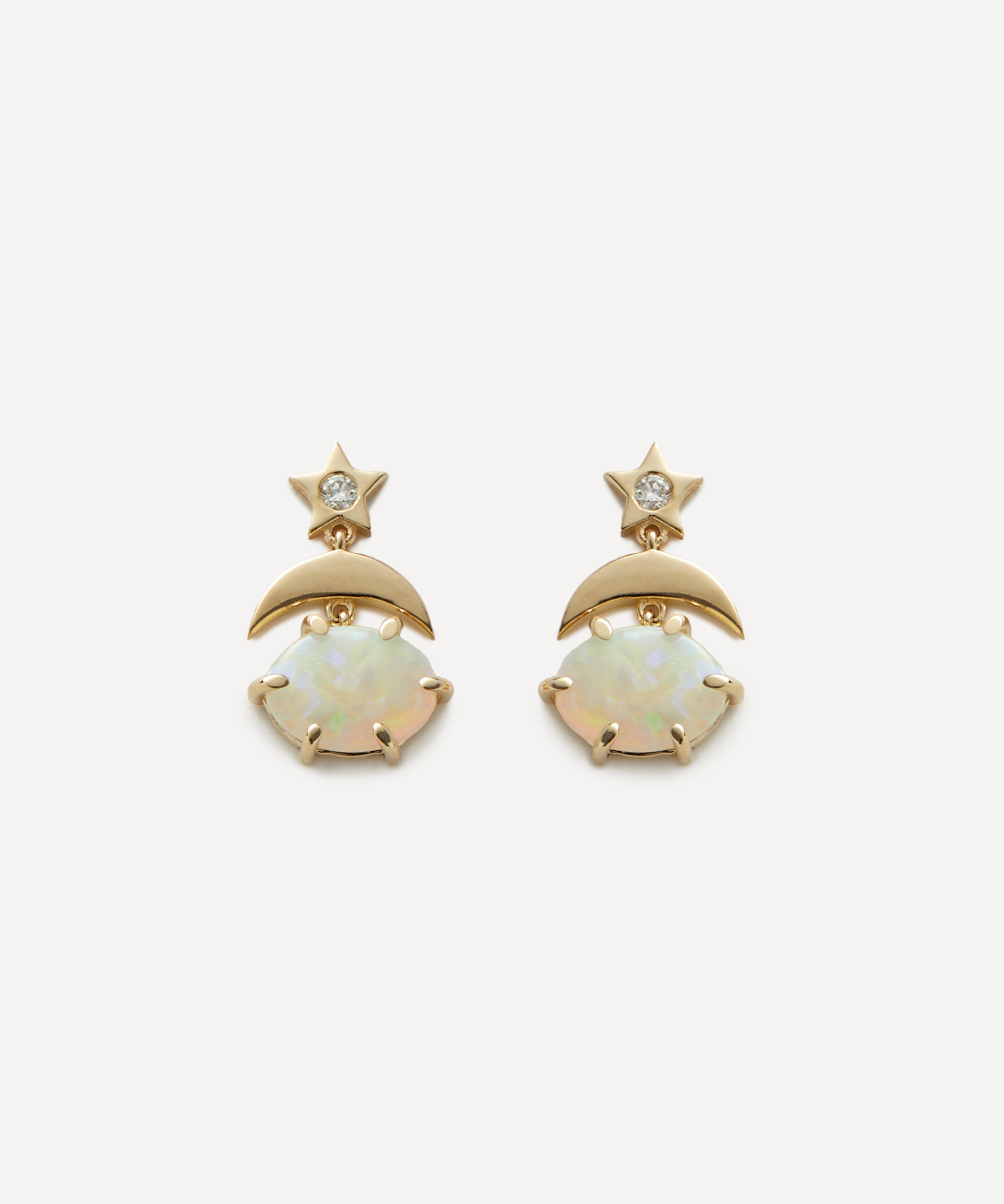 Andrea Fohrman - 14ct Gold Mini Cosmo Opal Drop Earrings image number 0
