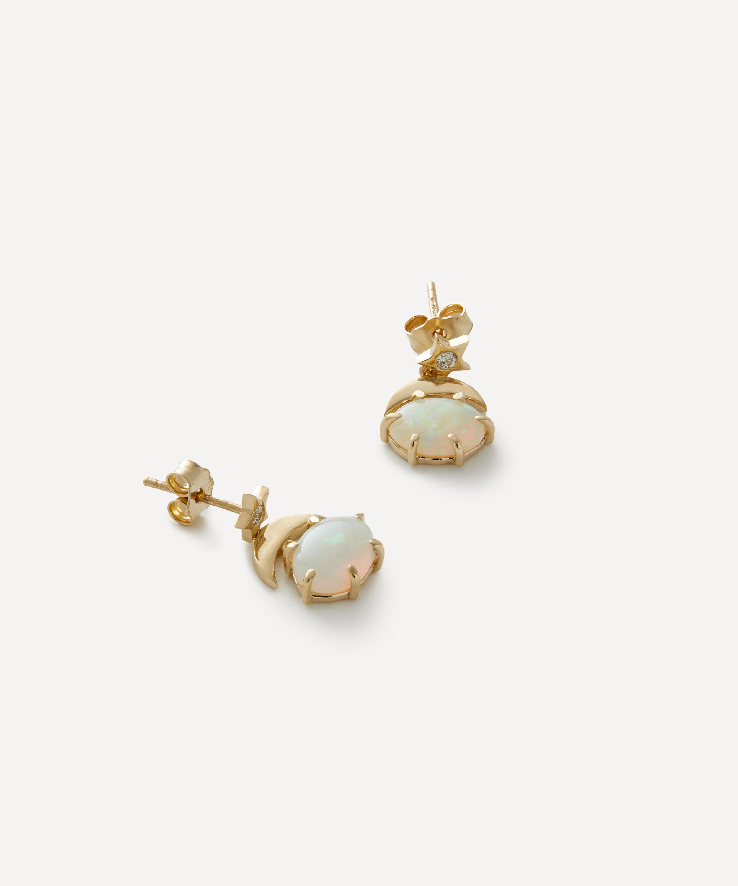 Andrea Fohrman - 14ct Gold Mini Cosmo Opal Drop Earrings image number 2