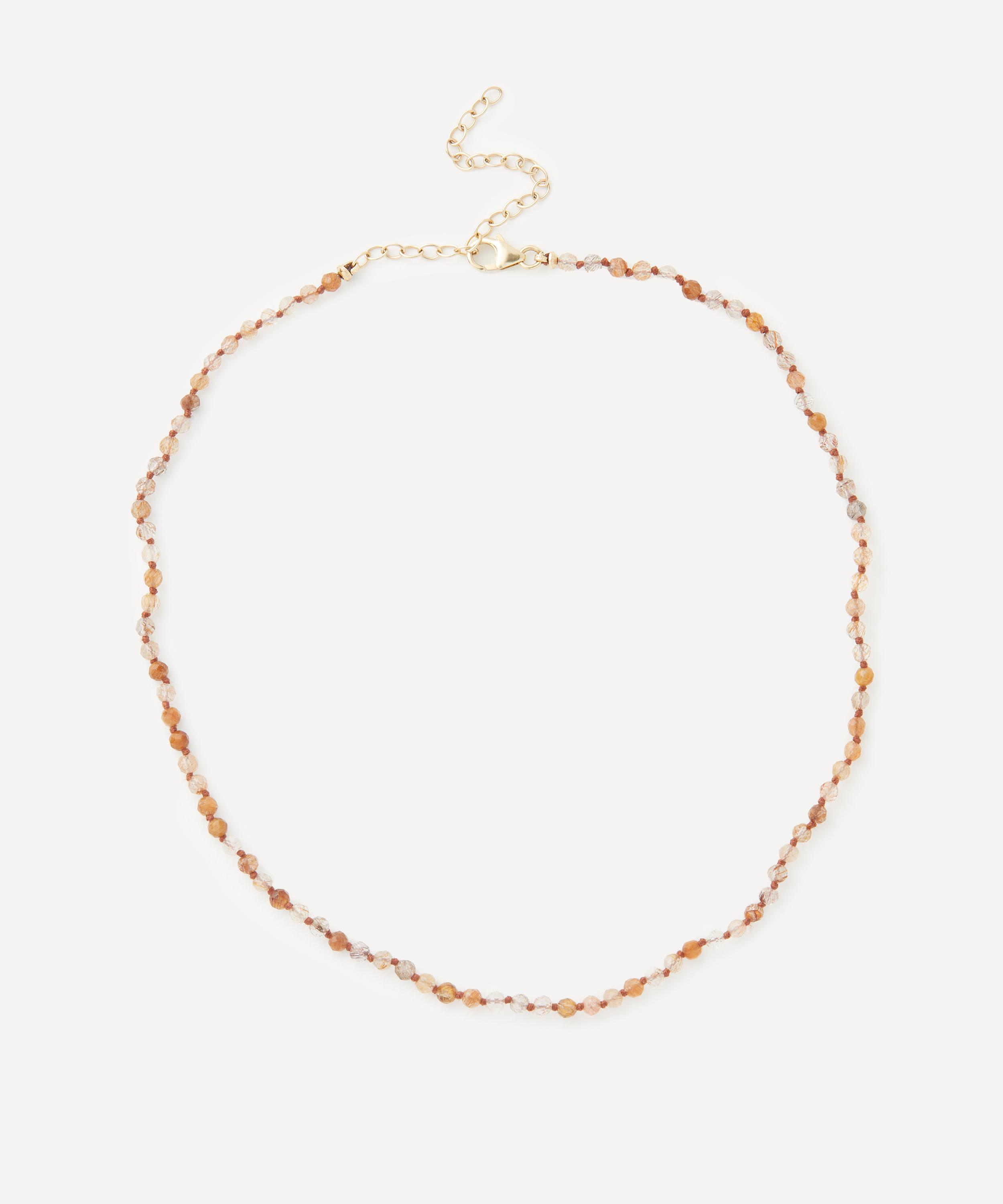 Andrea Fohrman - 14ct Gold Brown Tourmaline Quartz Beaded Choker Necklace image number 0