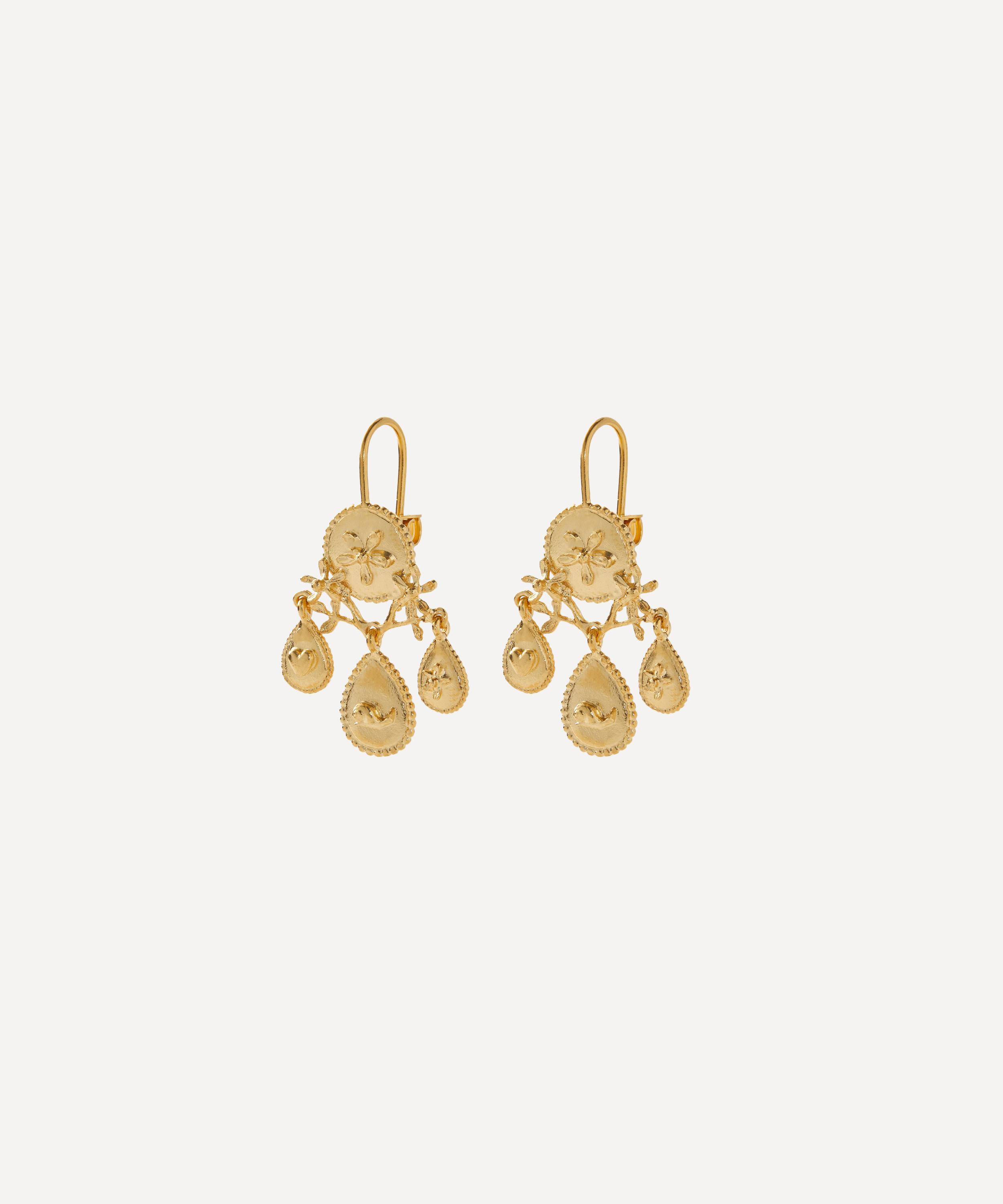 Alex Monroe - 22ct Gold-Plated Gratitude For Nature Girandole Drop Earrings image number 0