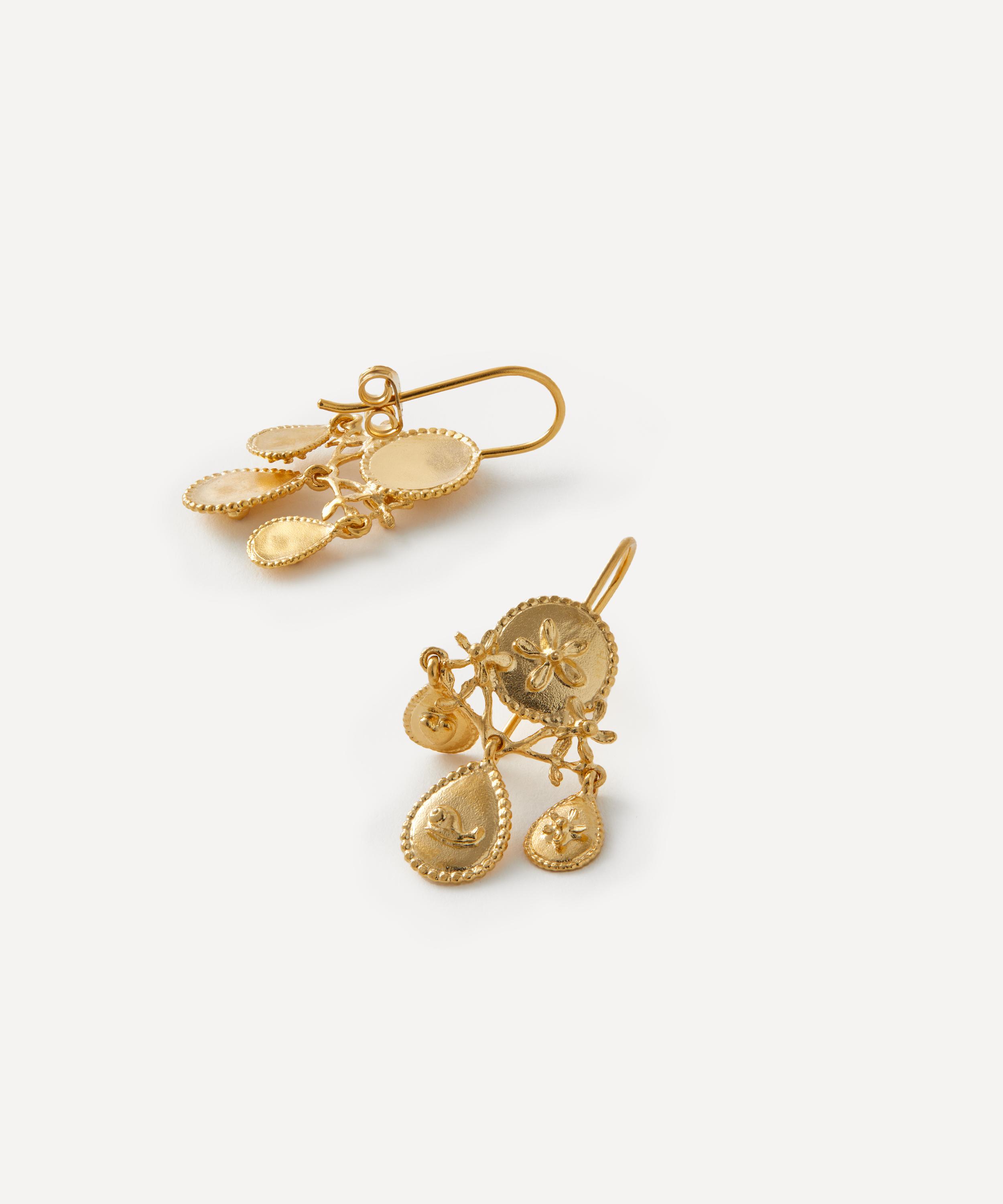 Alex Monroe - 22ct Gold-Plated Gratitude For Nature Girandole Drop Earrings image number 1