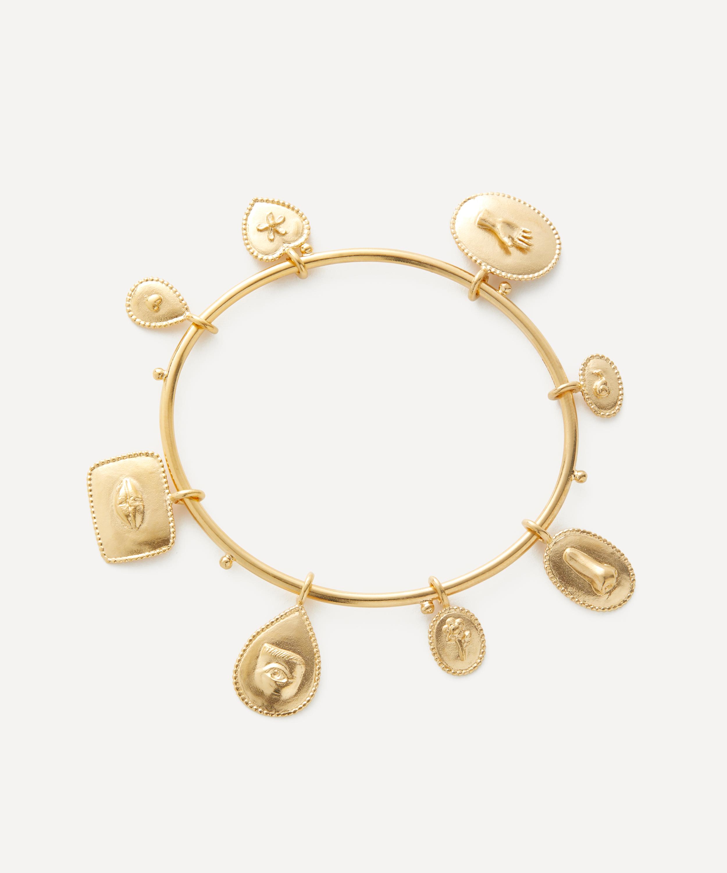 Alex Monroe - 22ct Gold-Plated Sensory Devotion Charm Bangle Bracelet image number 0