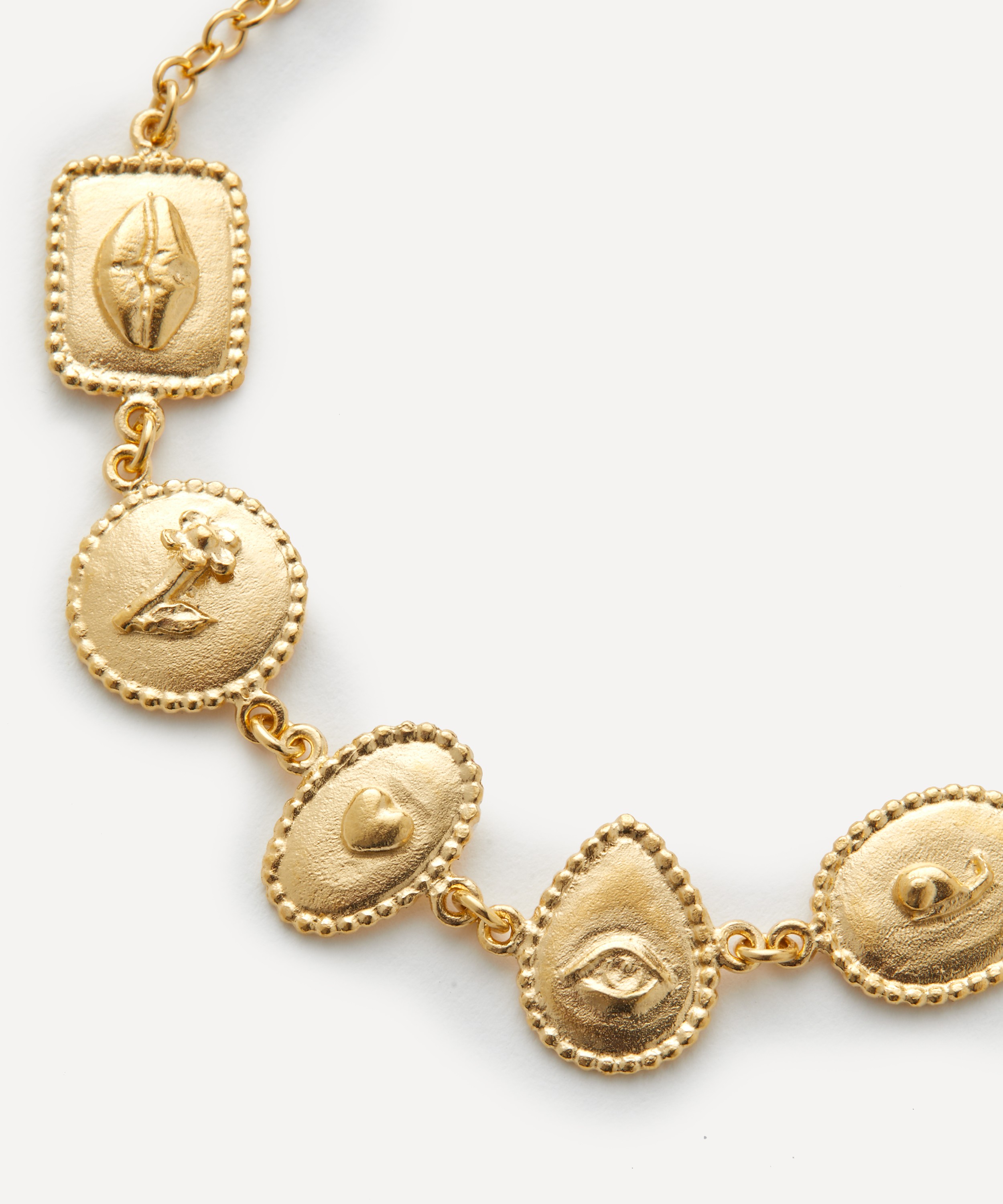 Alex Monroe - 22ct Gold-Plated Gratitude For Nature Linked Station Bracelet image number 1