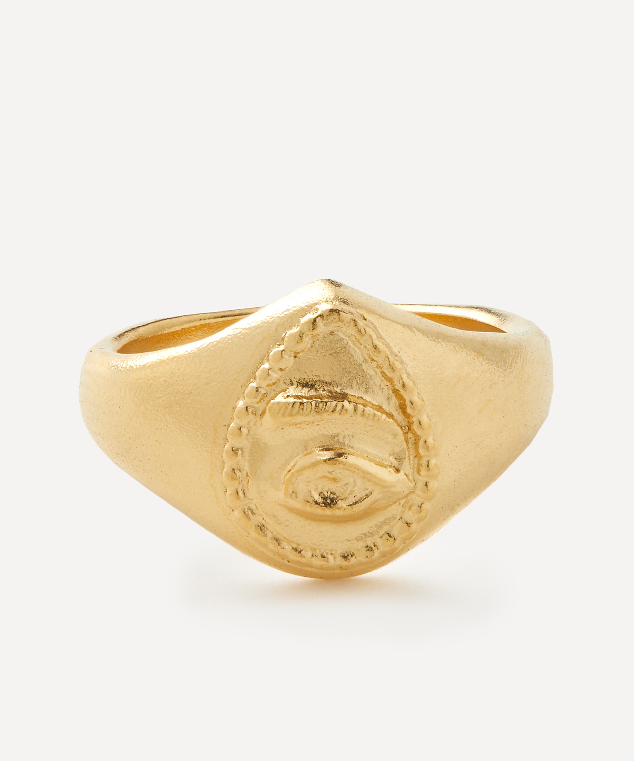 Alex Monroe - 22ct Gold-Plated Sense of Sight Eye Teardrop Signet Ring image number 0