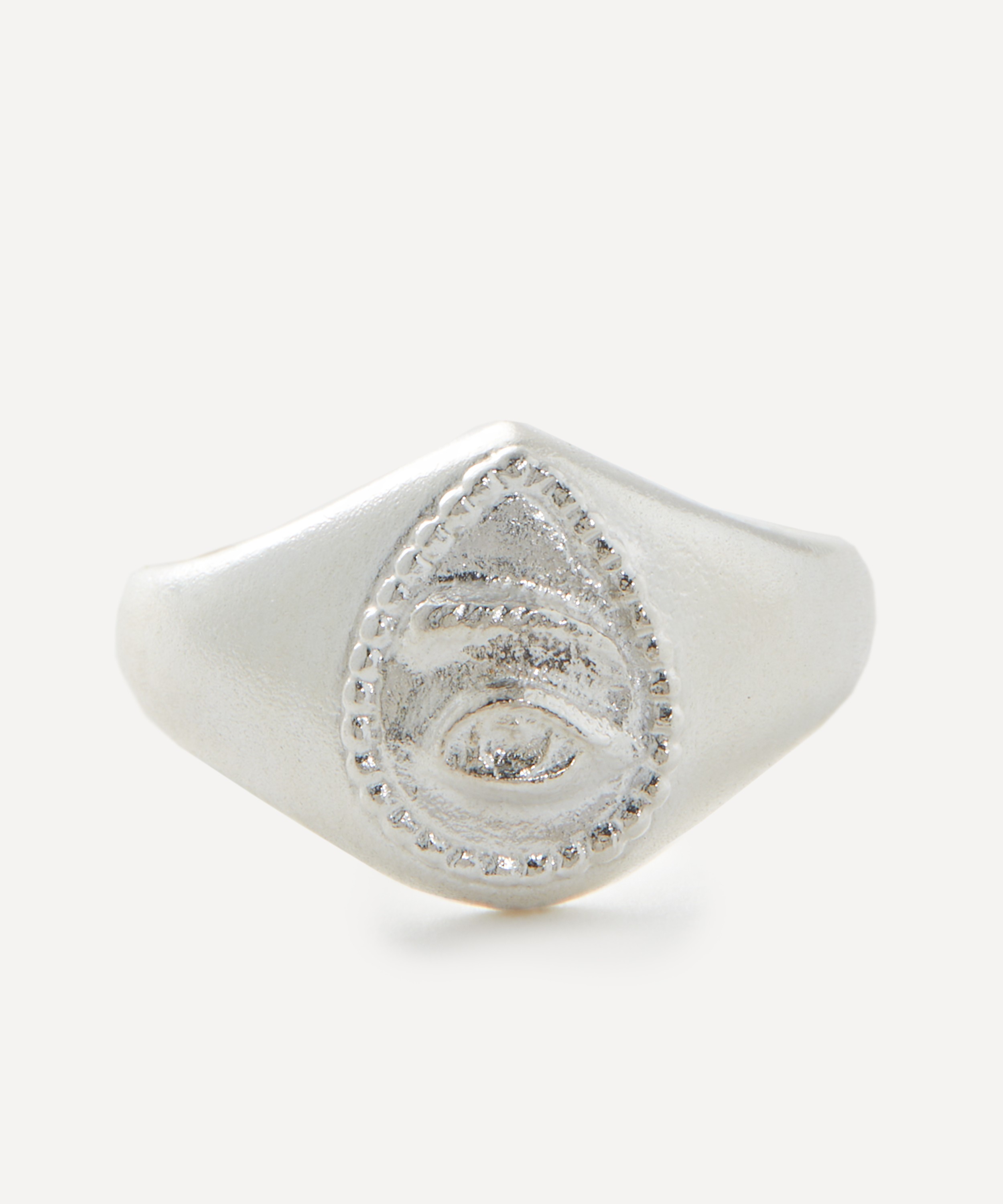 Alex Monroe - Sterling Silver Sense of Sight Eye Teardrop Signet Ring image number 0