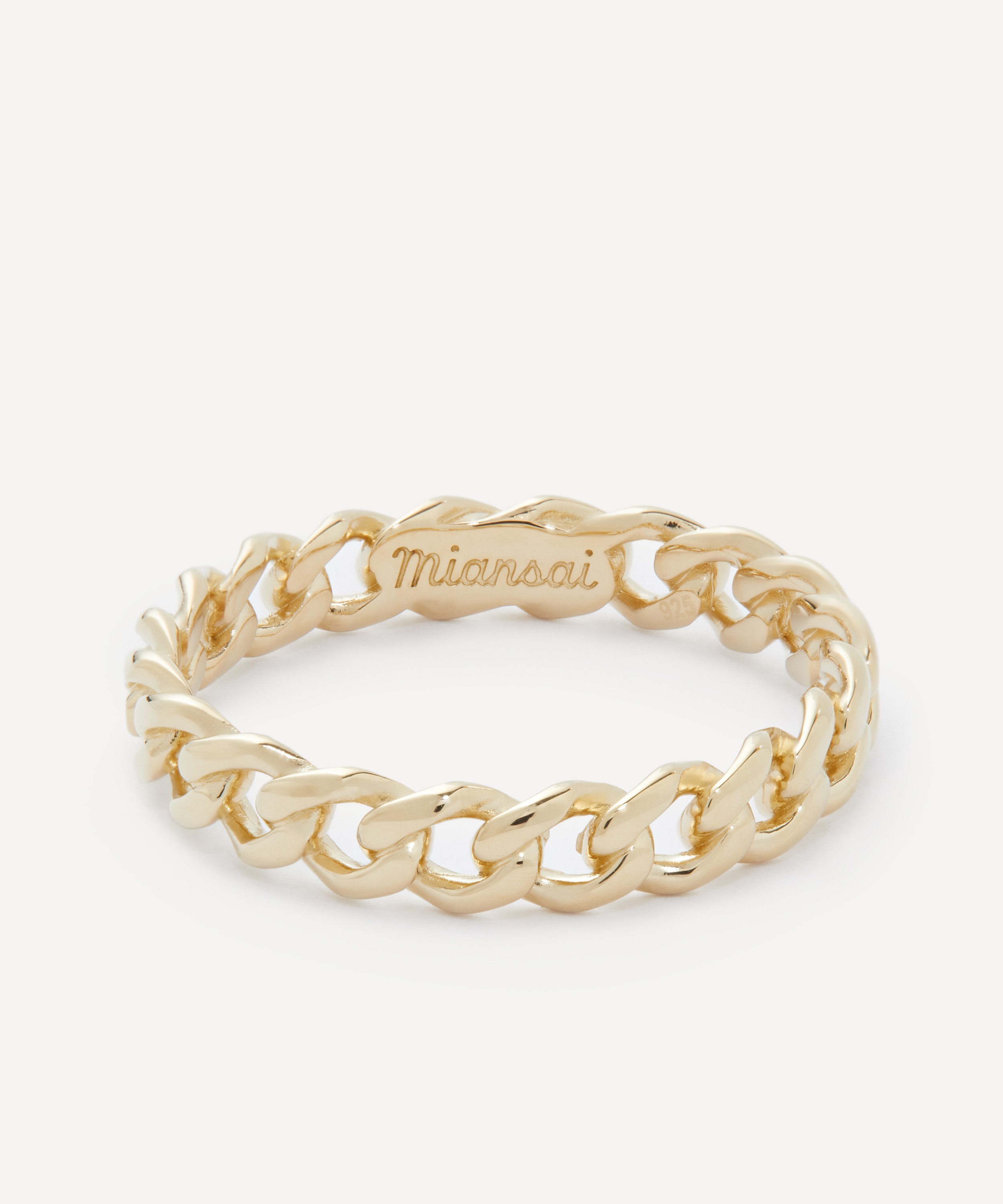 Miansai - 14ct Gold-Plated Vermeil Silver Cuban Link Ring image number 0