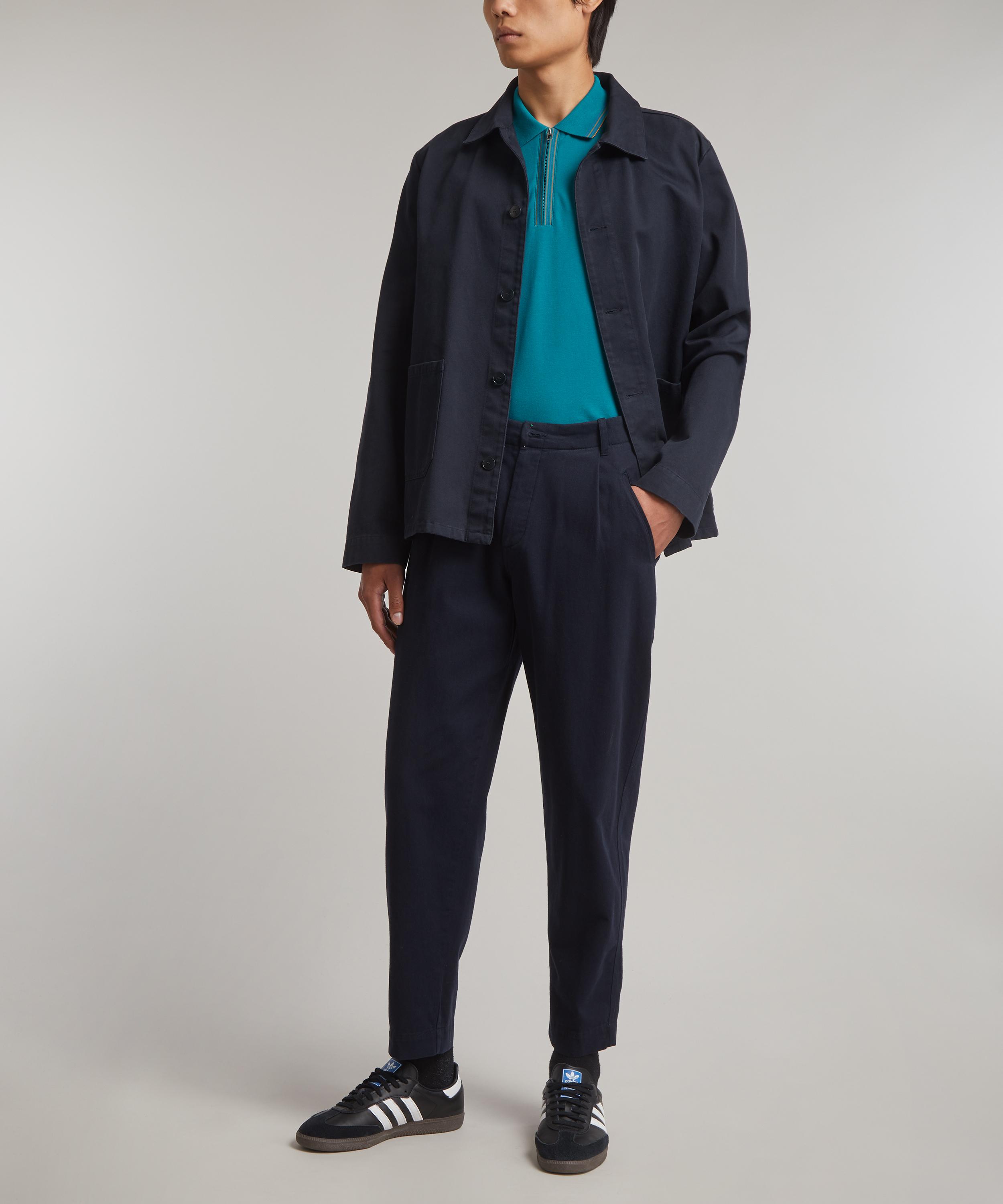 PS Paul Smith - Teal Zip Stretch-Cotton Polo image number 1