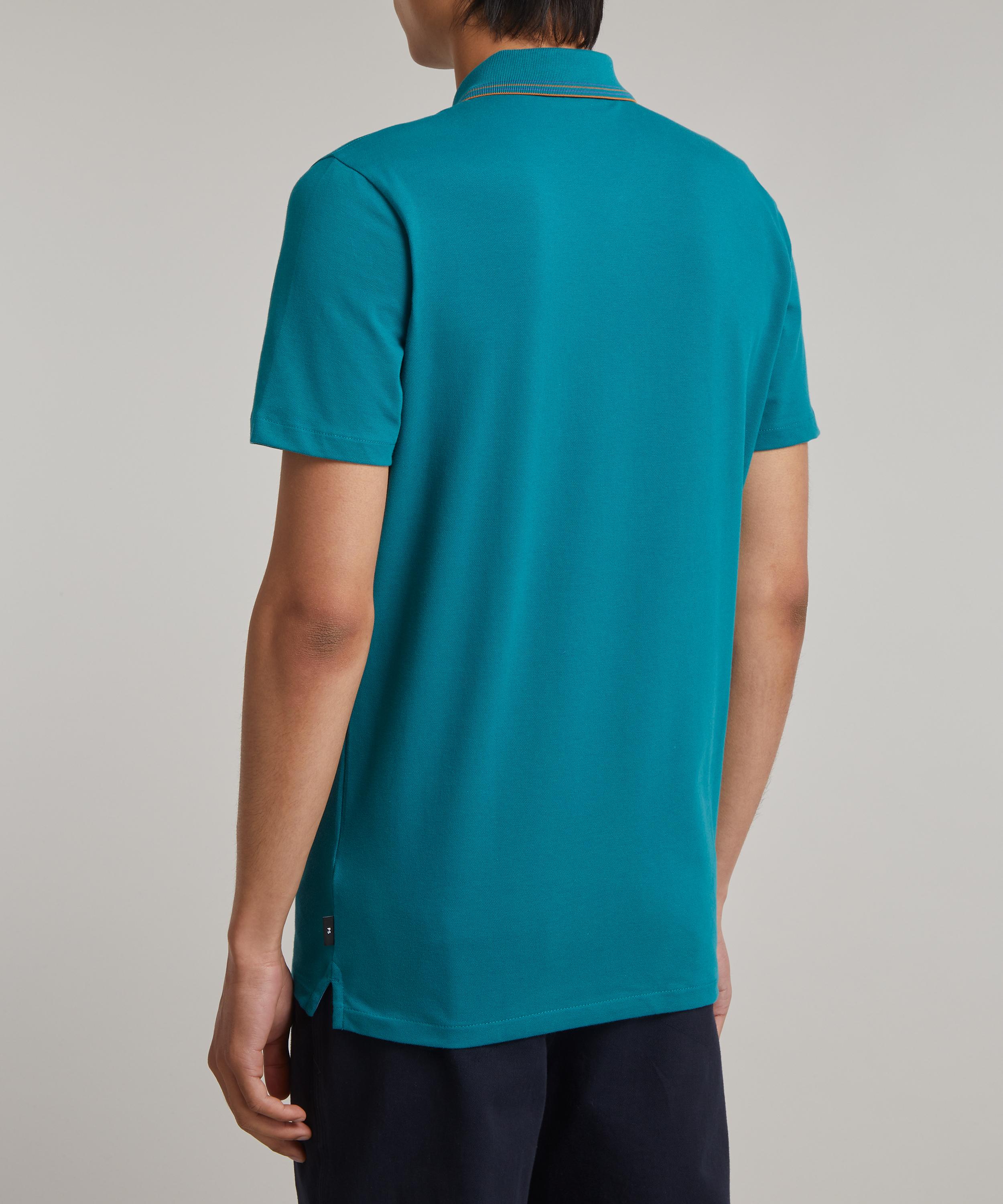 PS Paul Smith - Teal Zip Stretch-Cotton Polo image number 3