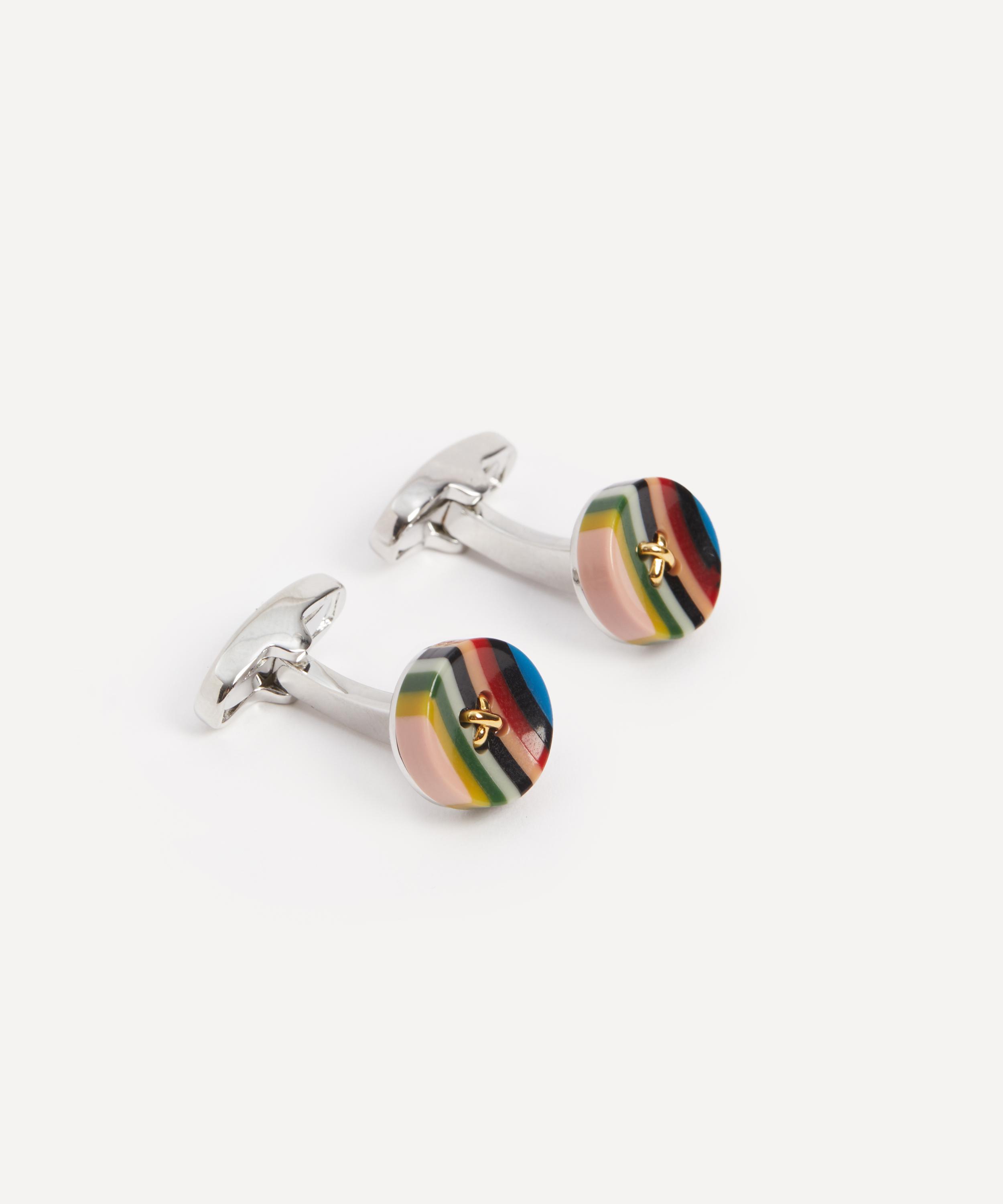 Paul Smith - Signature Stripe Button Cufflinks image number 1