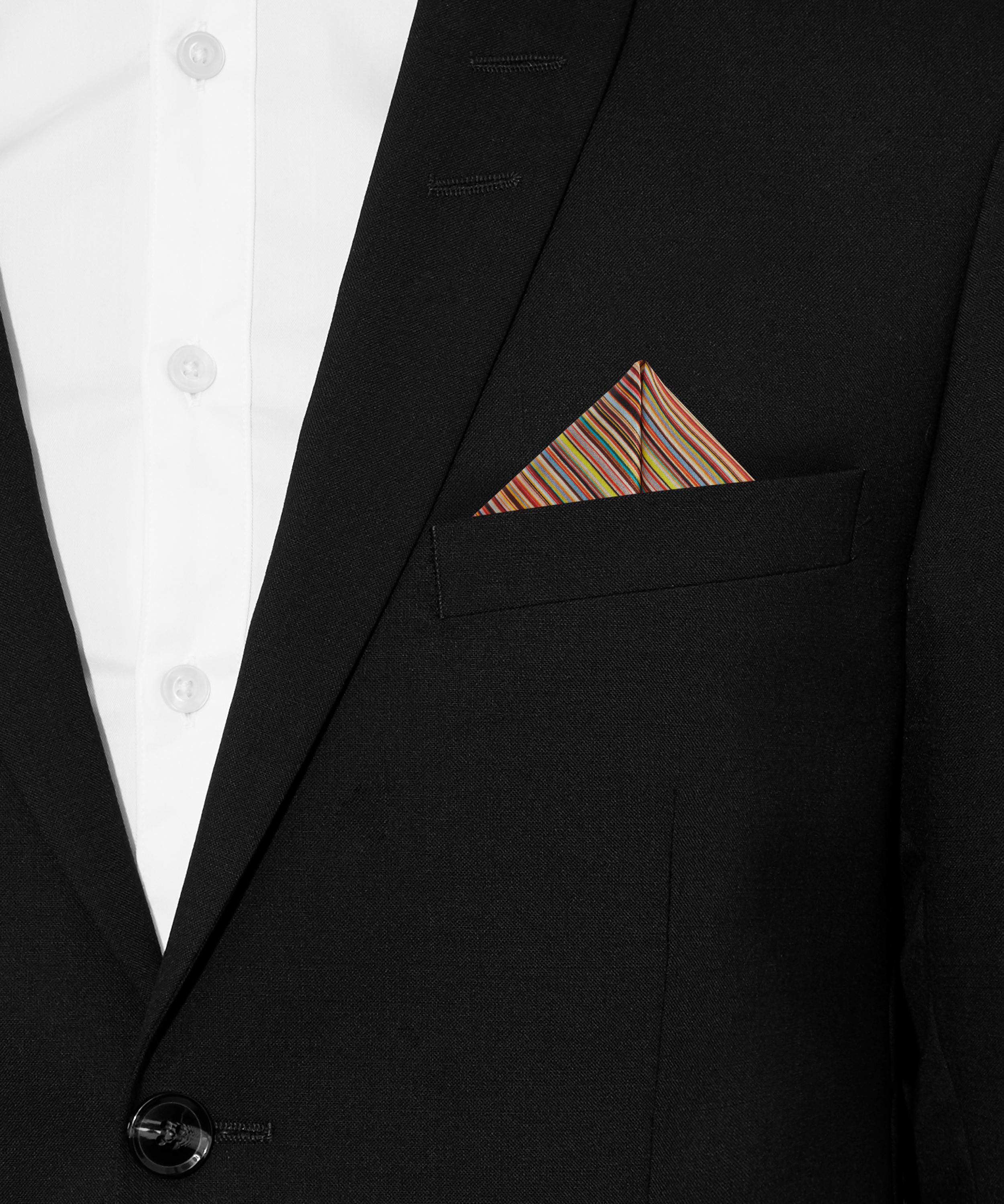 Paul Smith - Signature Stripe Silk Pocket Square image number 1
