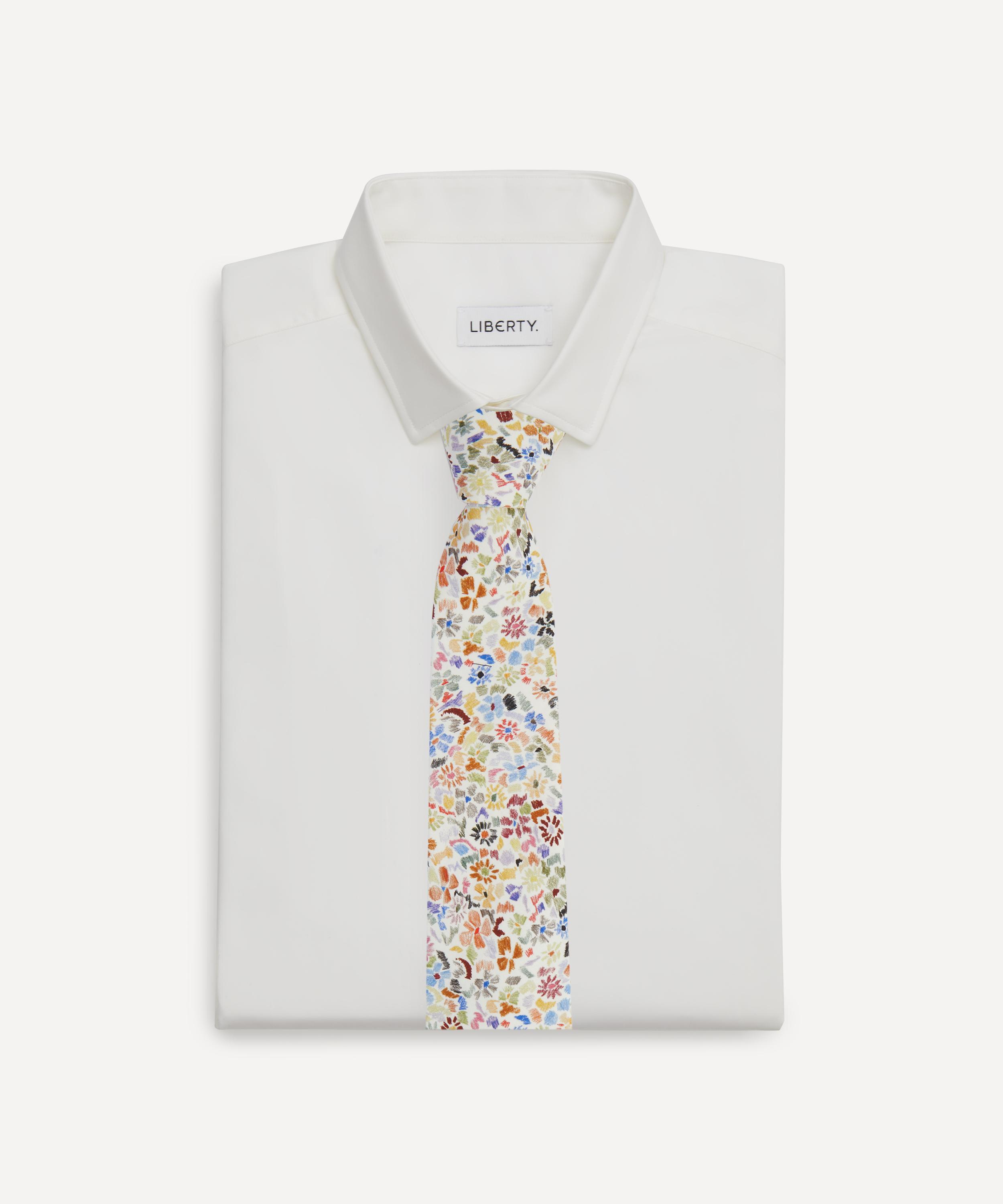 Paul Smith - Pencil Floral Cotton Tie image number 1