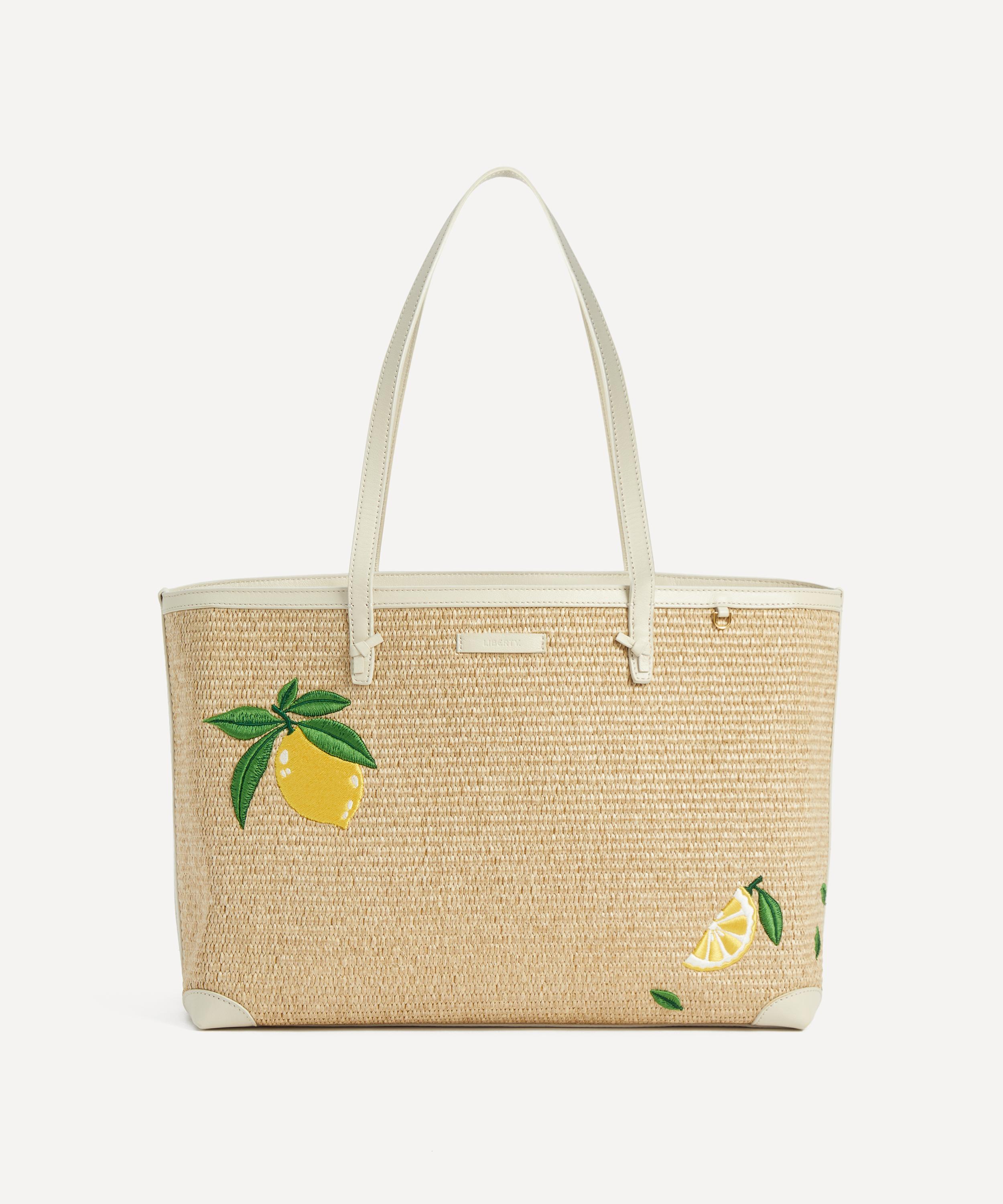 Liberty - Raffia Lemon Tote Bag image number 0