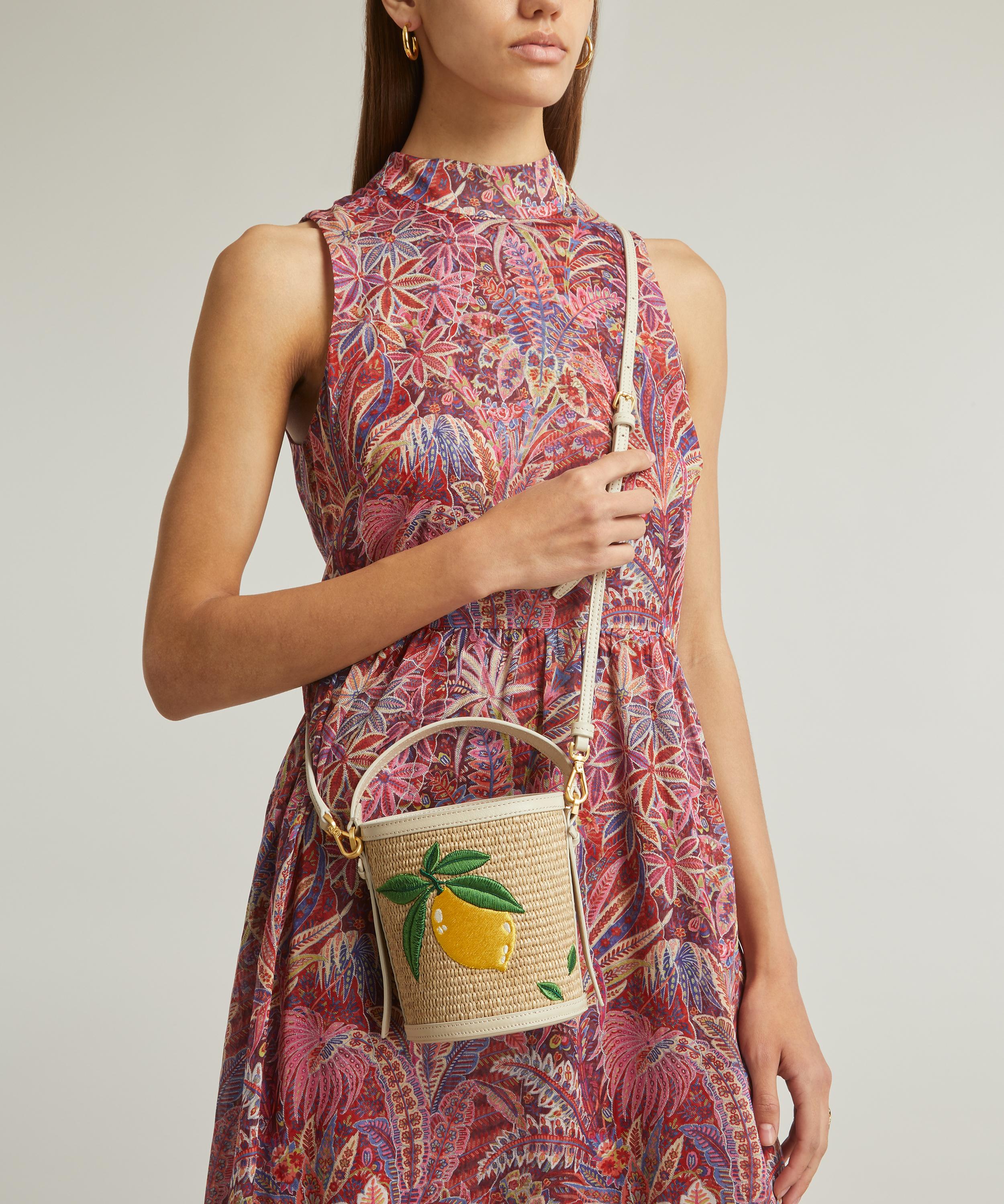 Liberty - Raffia Lemon Mini Bucket Bag image number 1