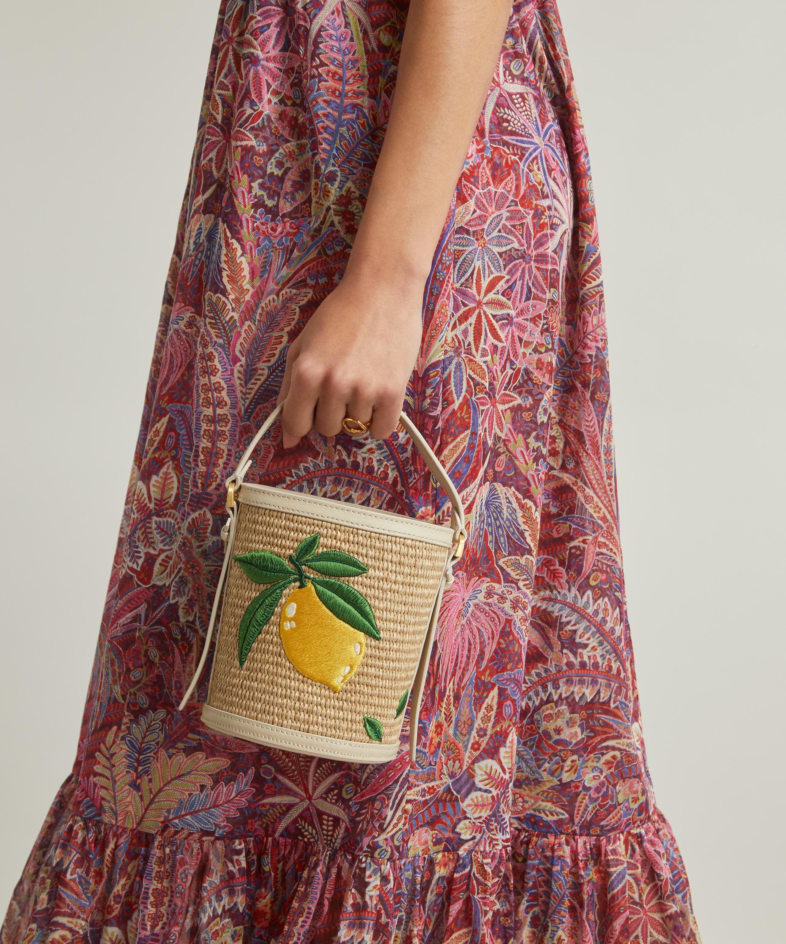 Liberty - Raffia Lemon Mini Bucket Bag image number 2