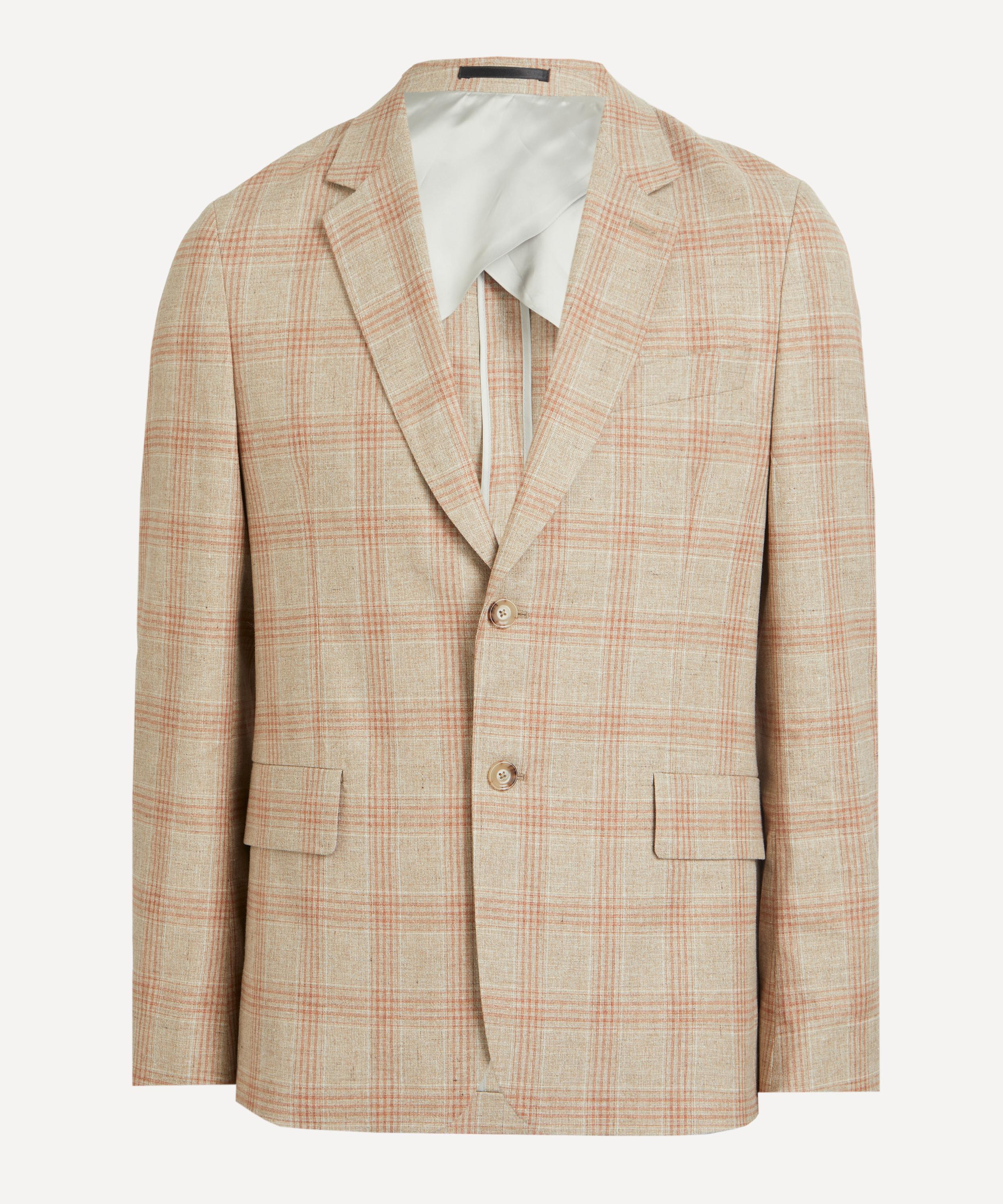 Paul Smith - Light Brown Check Cotton-Wool Blazer image number 0