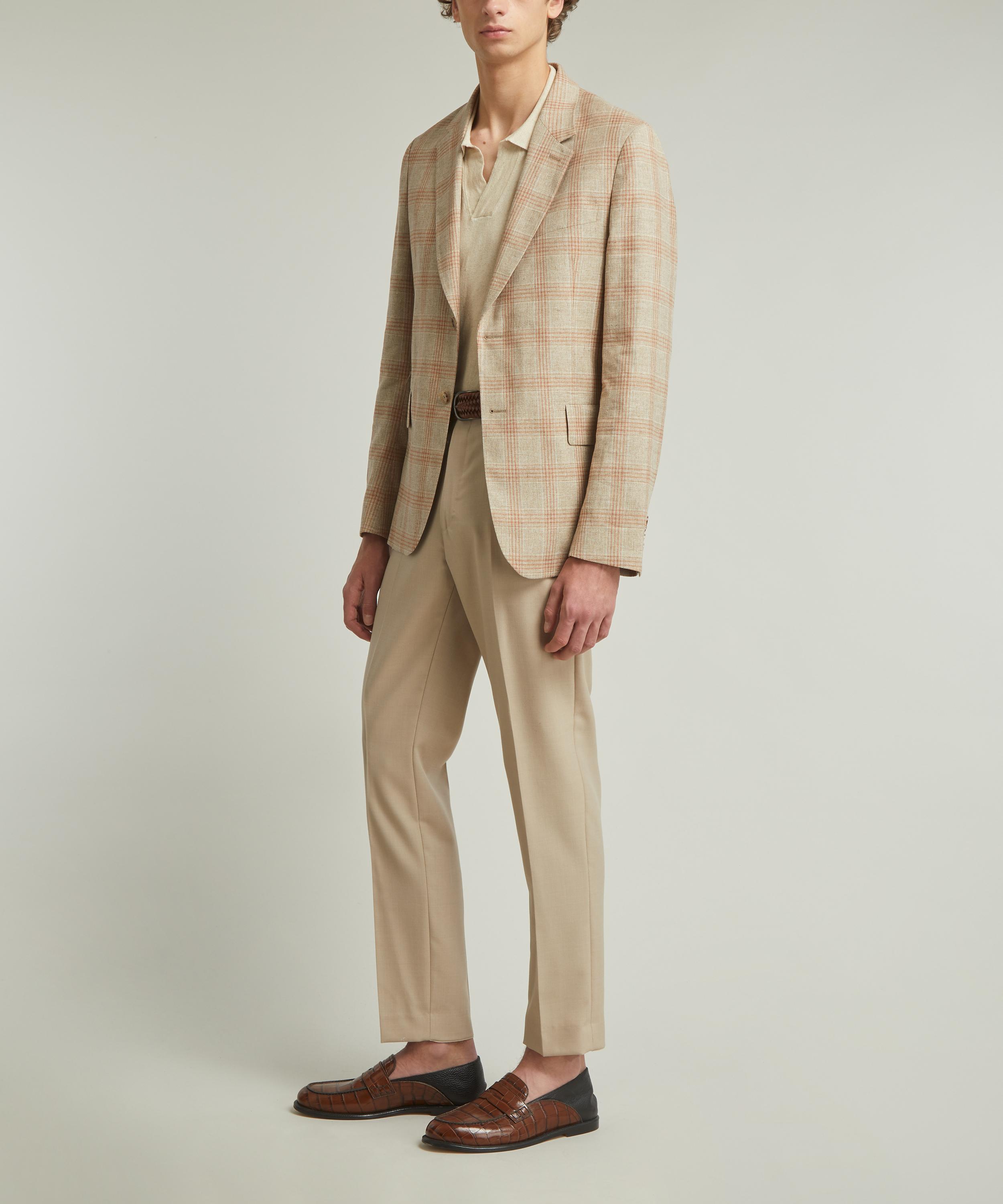 Paul Smith - Light Brown Check Cotton-Wool Blazer image number 1