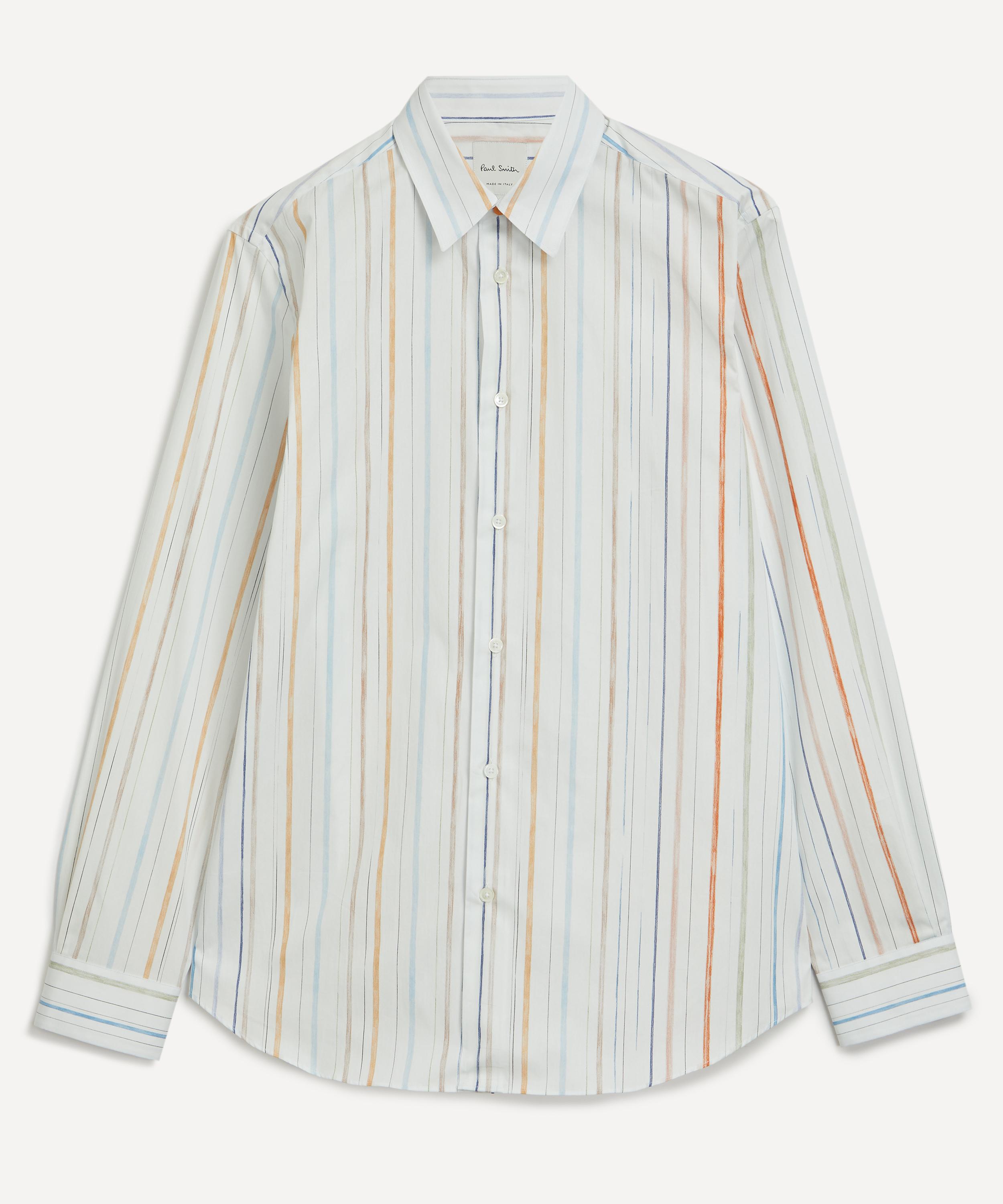 Paul Smith - White Multi-Stripe Regular Fit Cotton Shirt  image number 0