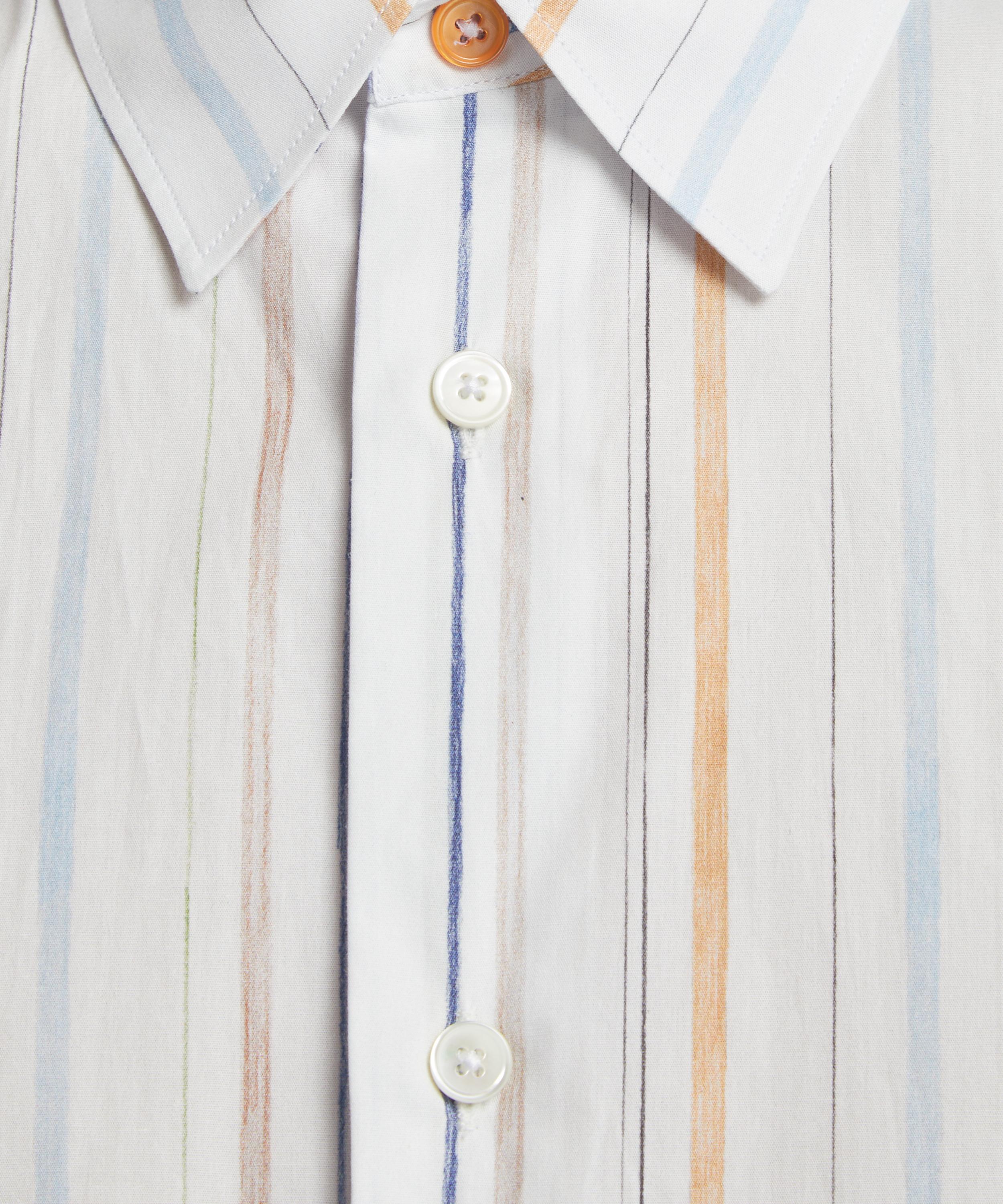 Paul Smith - White Multi-Stripe Regular Fit Cotton Shirt  image number 4