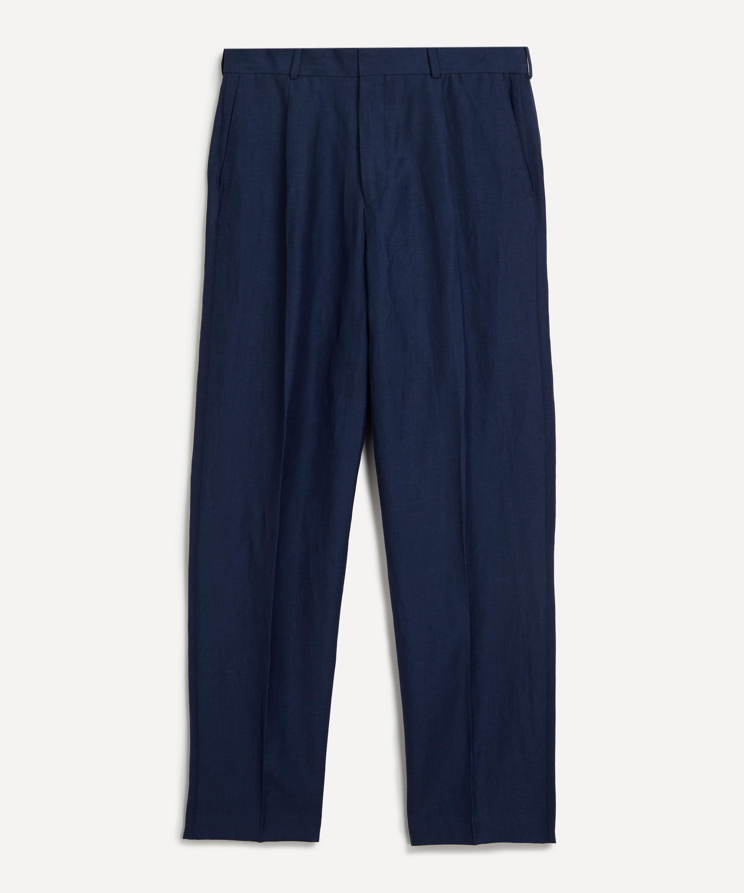 Paul Smith - Navy Linen-Wool Chino Trousers  image number 0