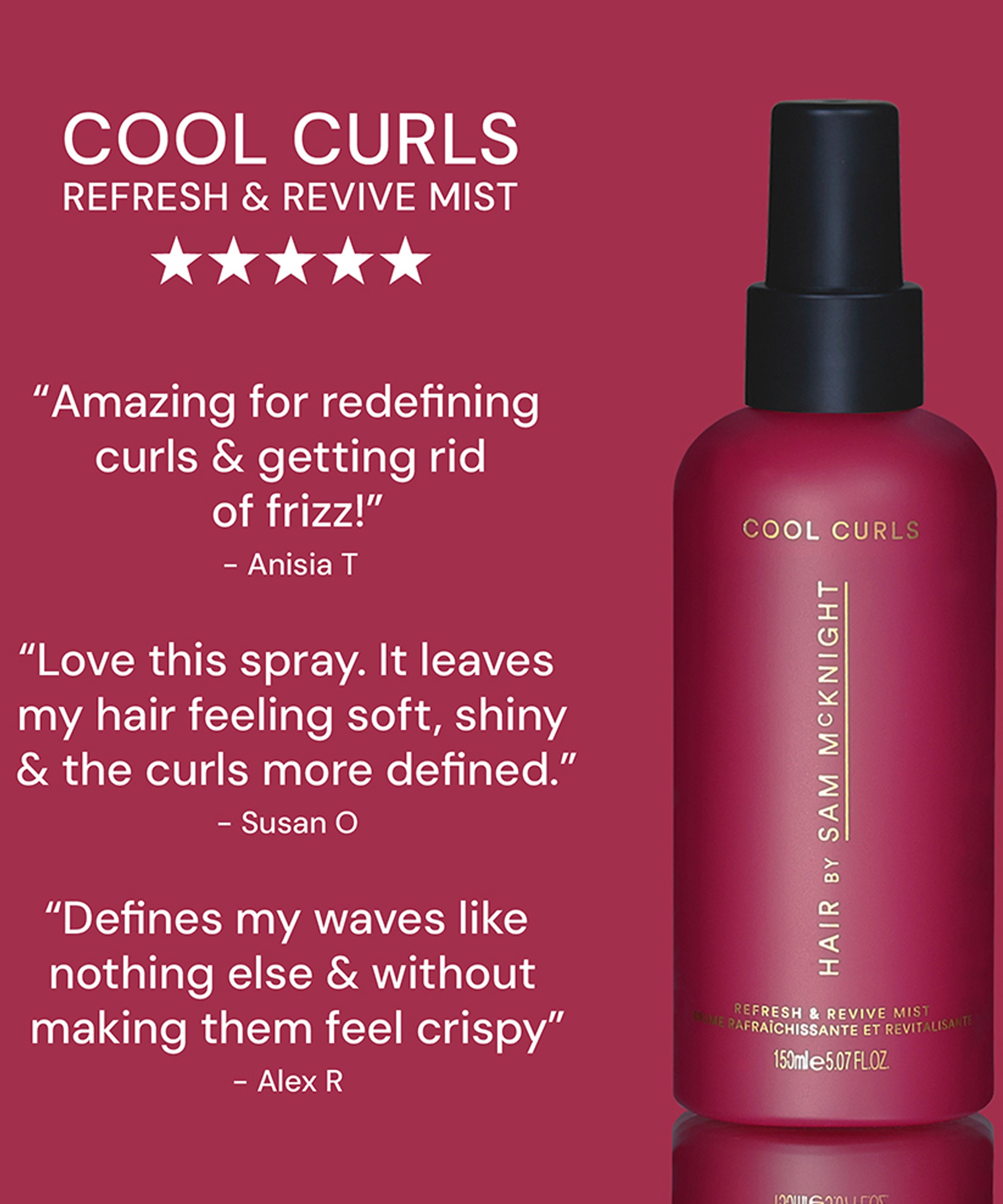 Hair by Sam McKnight - Cool Curls Refresh and Revive Mist 150ml image number 7