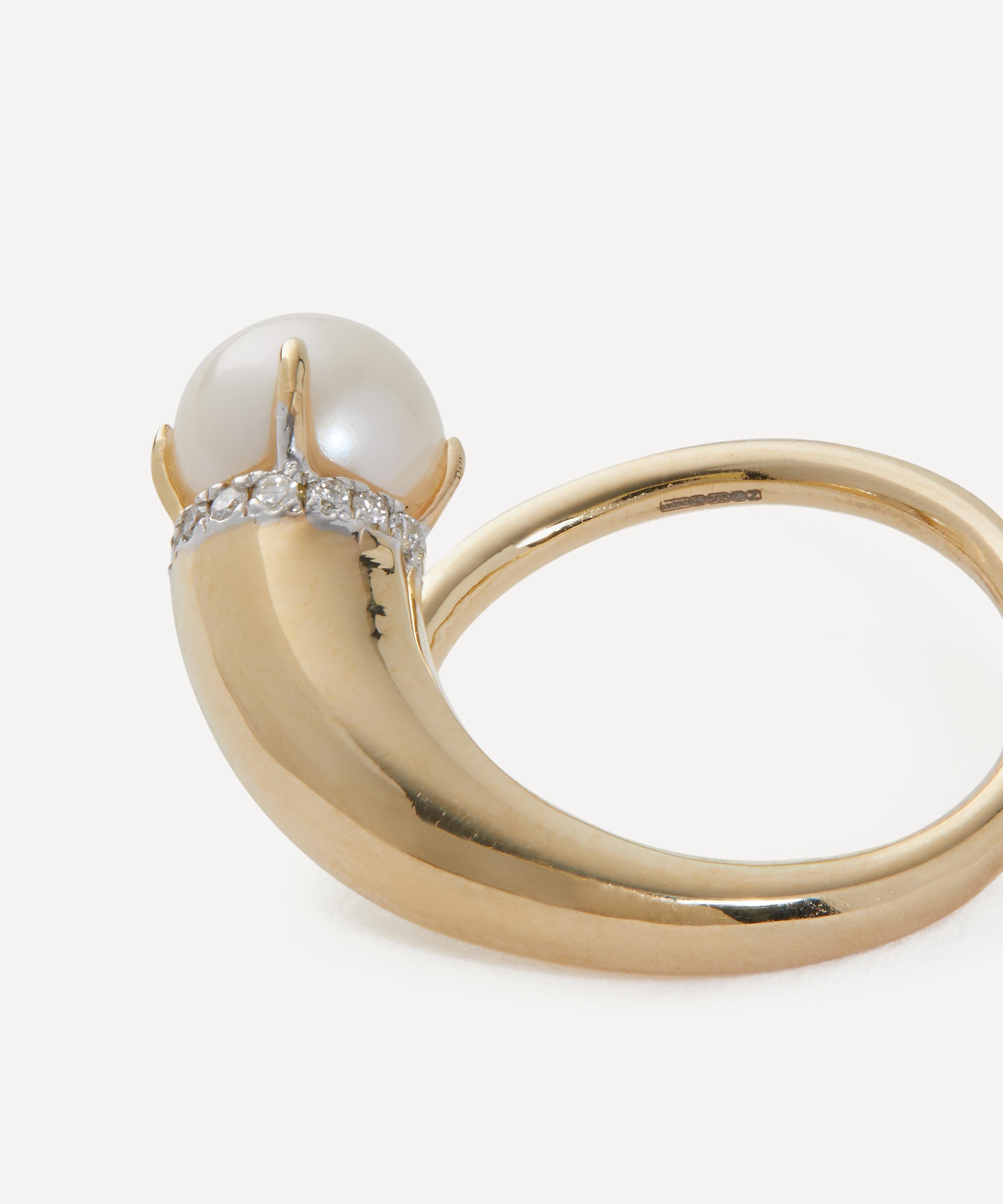 Mateo - 14ct Gold Pearl Cornucopia Ring image number 1