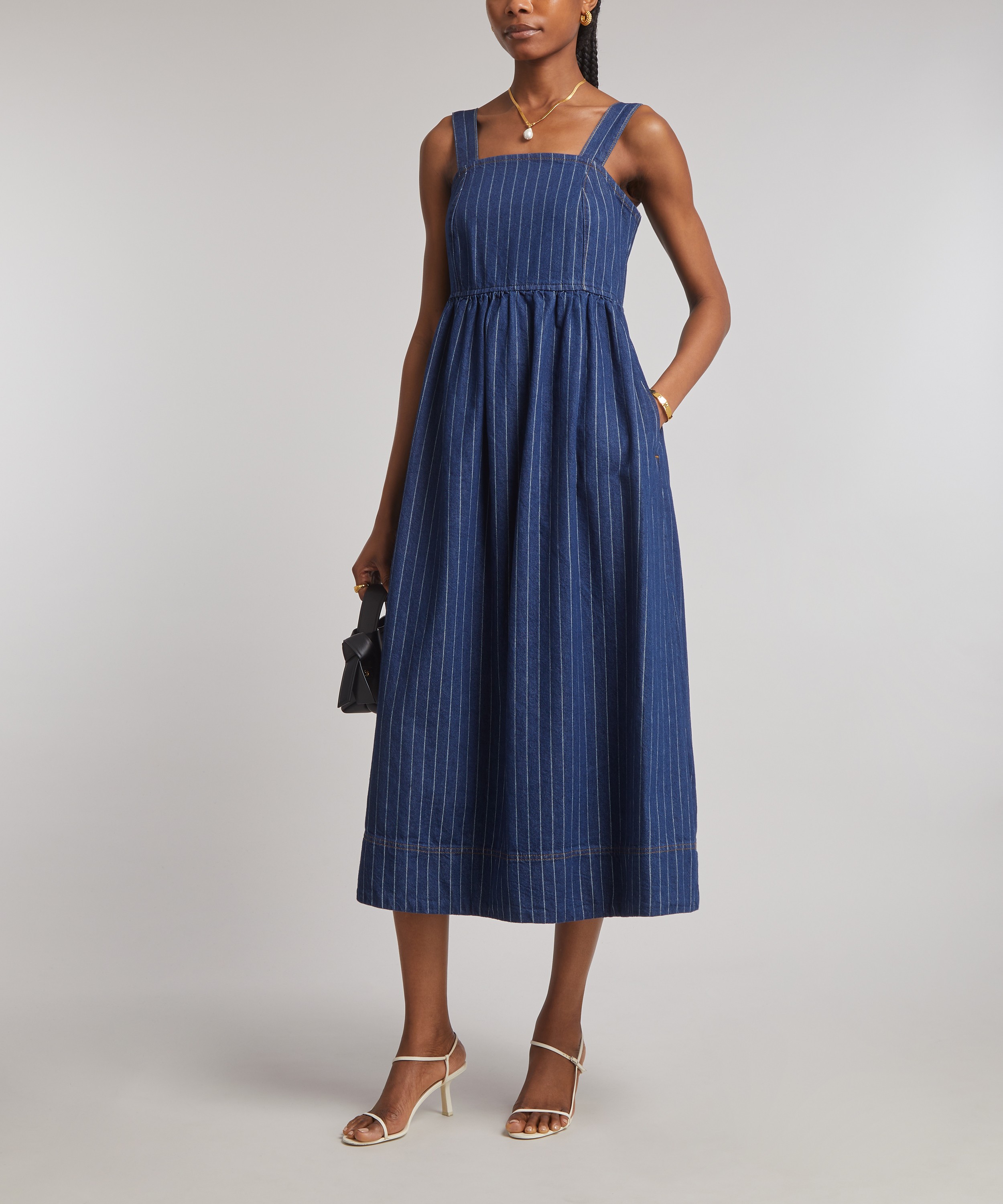 Aligne - Rosa Pinstripe Denim Midi Dress image number 1