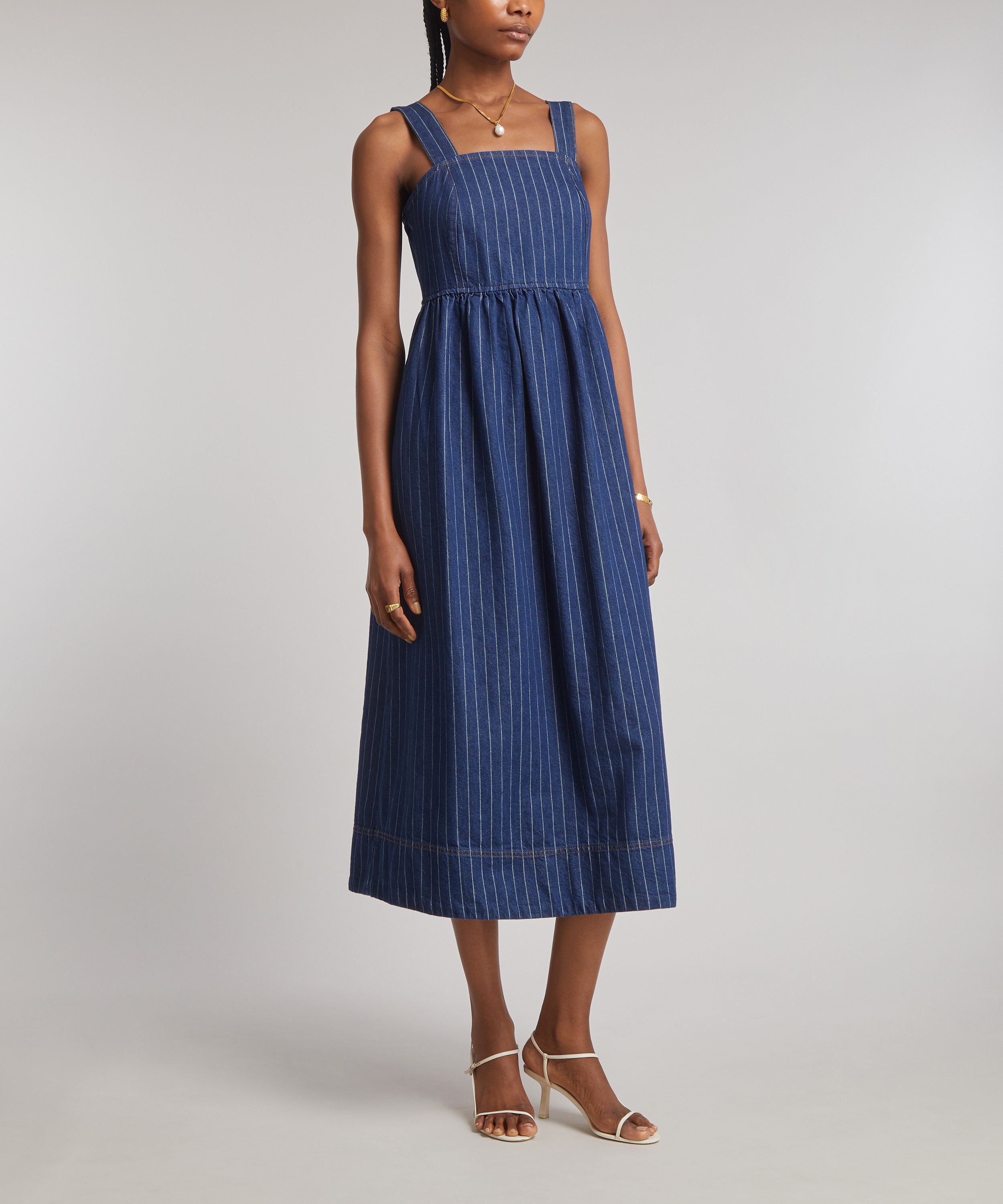 Aligne - Rosa Pinstripe Denim Midi Dress image number 2