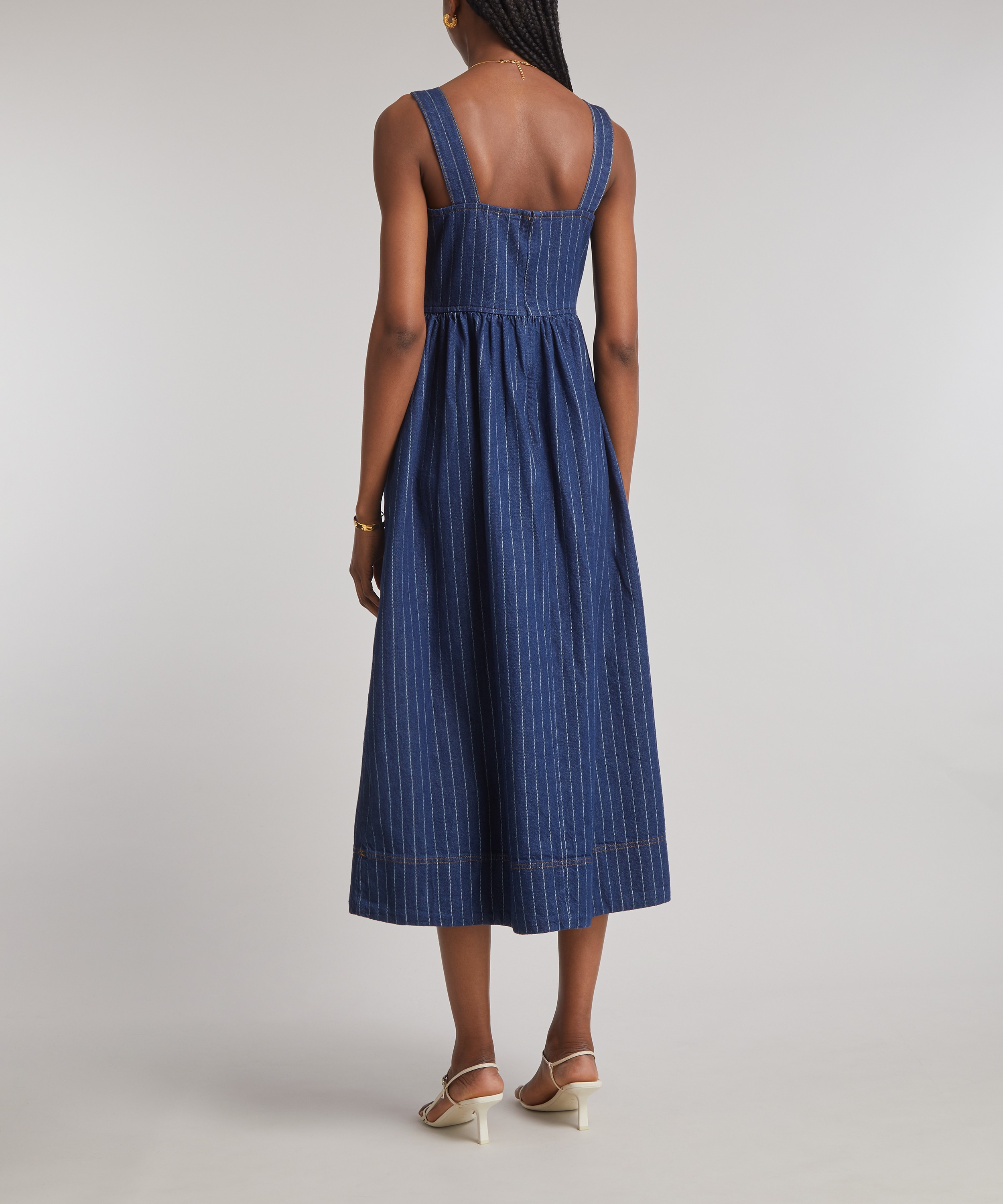 Aligne - Rosa Pinstripe Denim Midi Dress image number 3