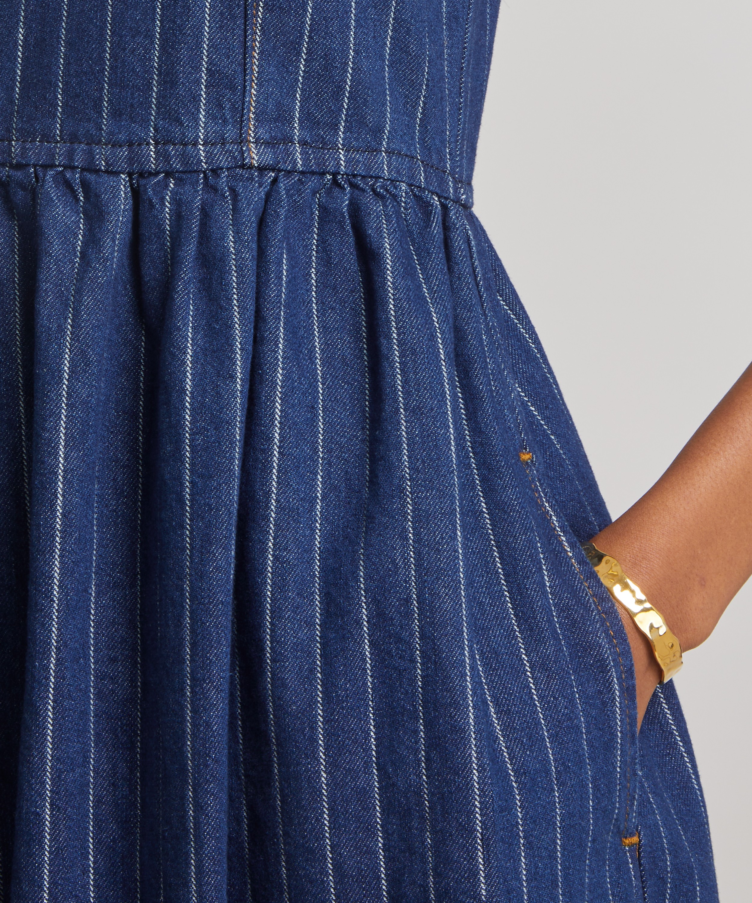 Aligne - Rosa Pinstripe Denim Midi Dress image number 4